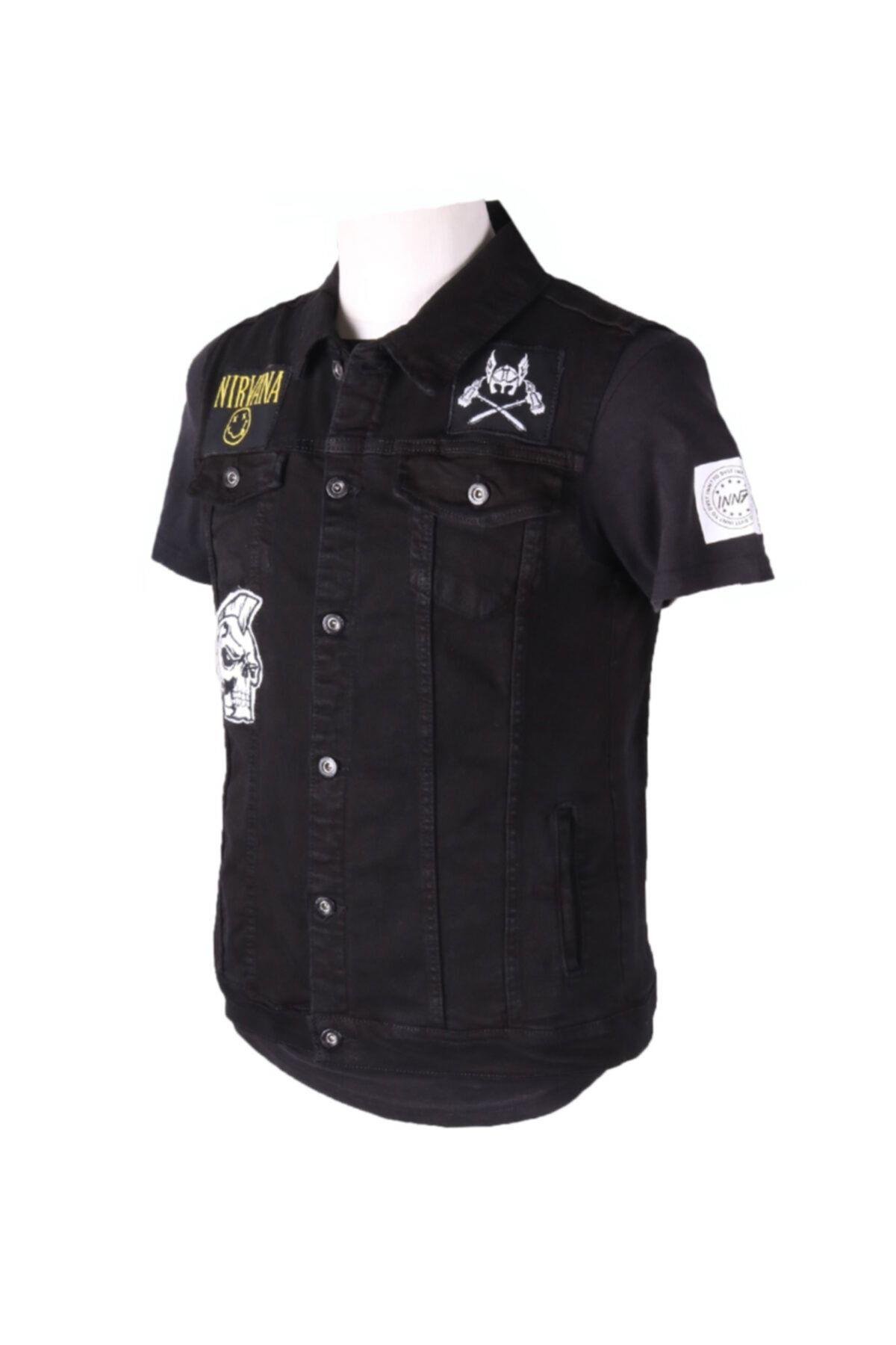 Vikings Jeans Erkek Denim Armalı Yelek Siyah Kot 83513