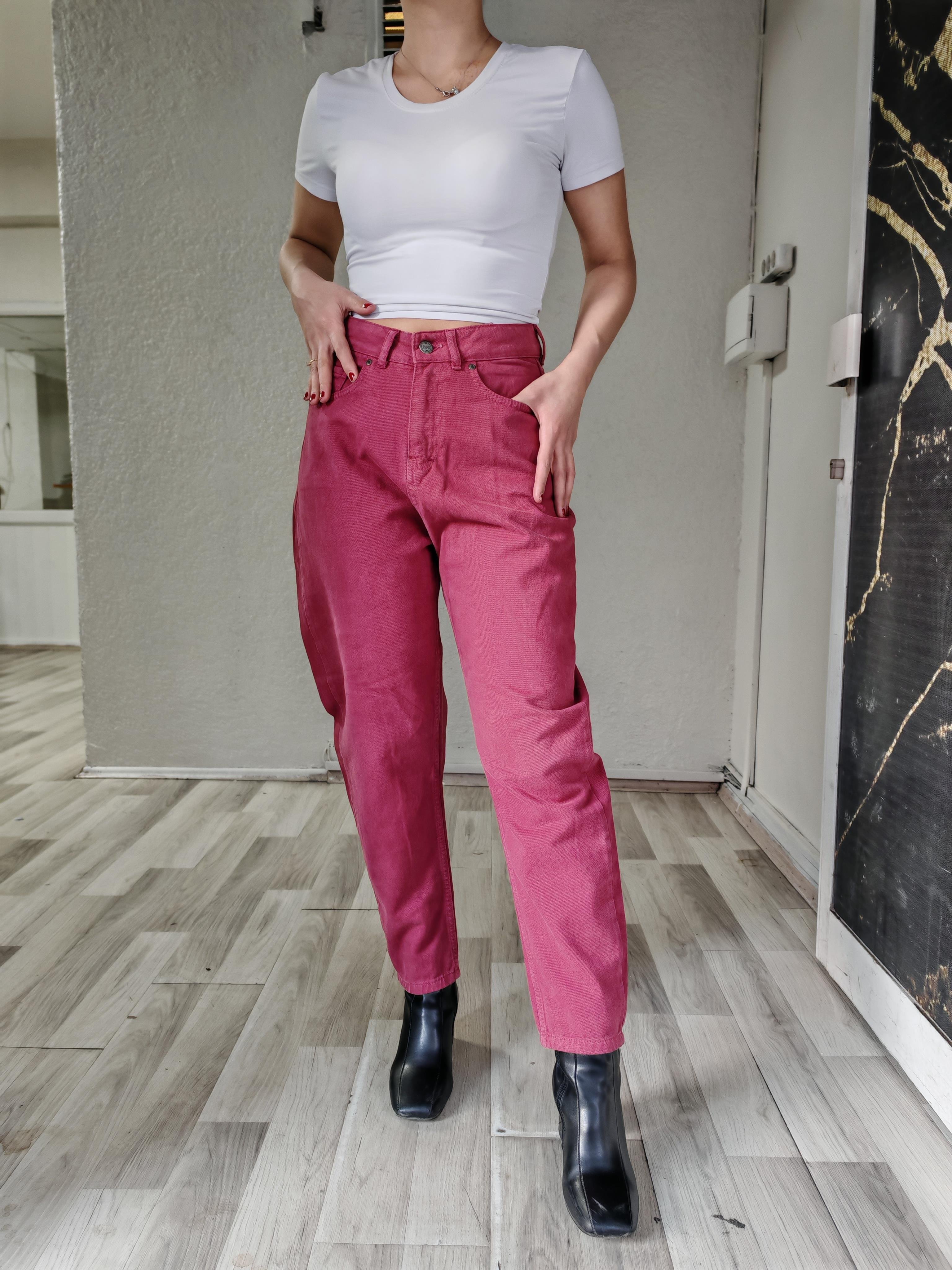 vişne çürügü renk mom jean kadın pantolon