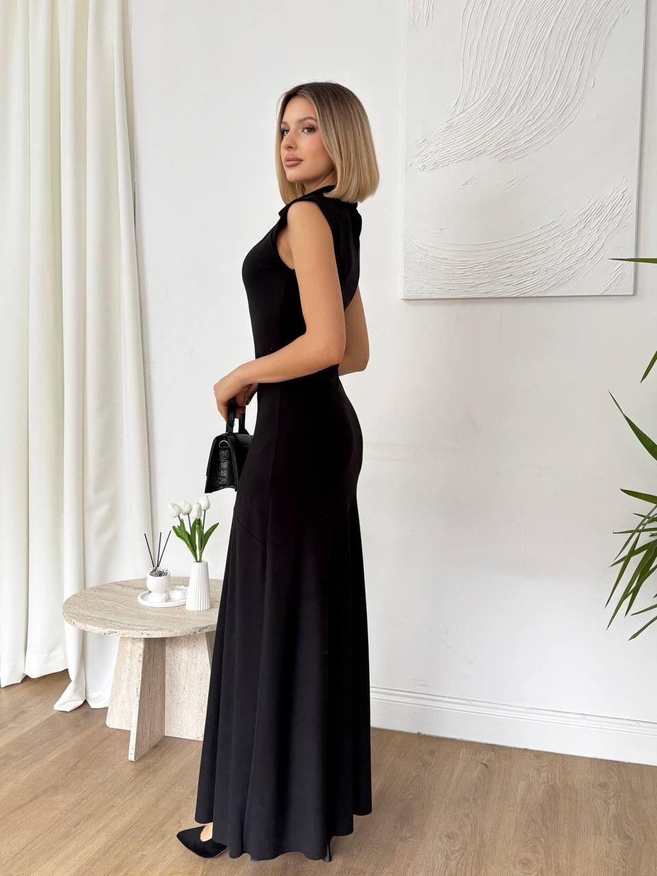 Artemis Model Siyah Midi Elbise NVM-20086