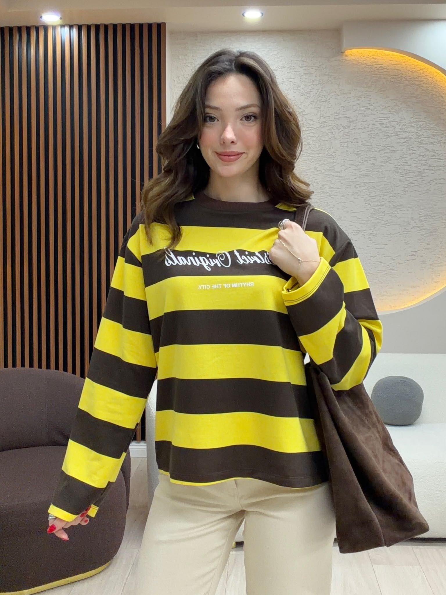 District Çizgili Sweaters NVM-3097