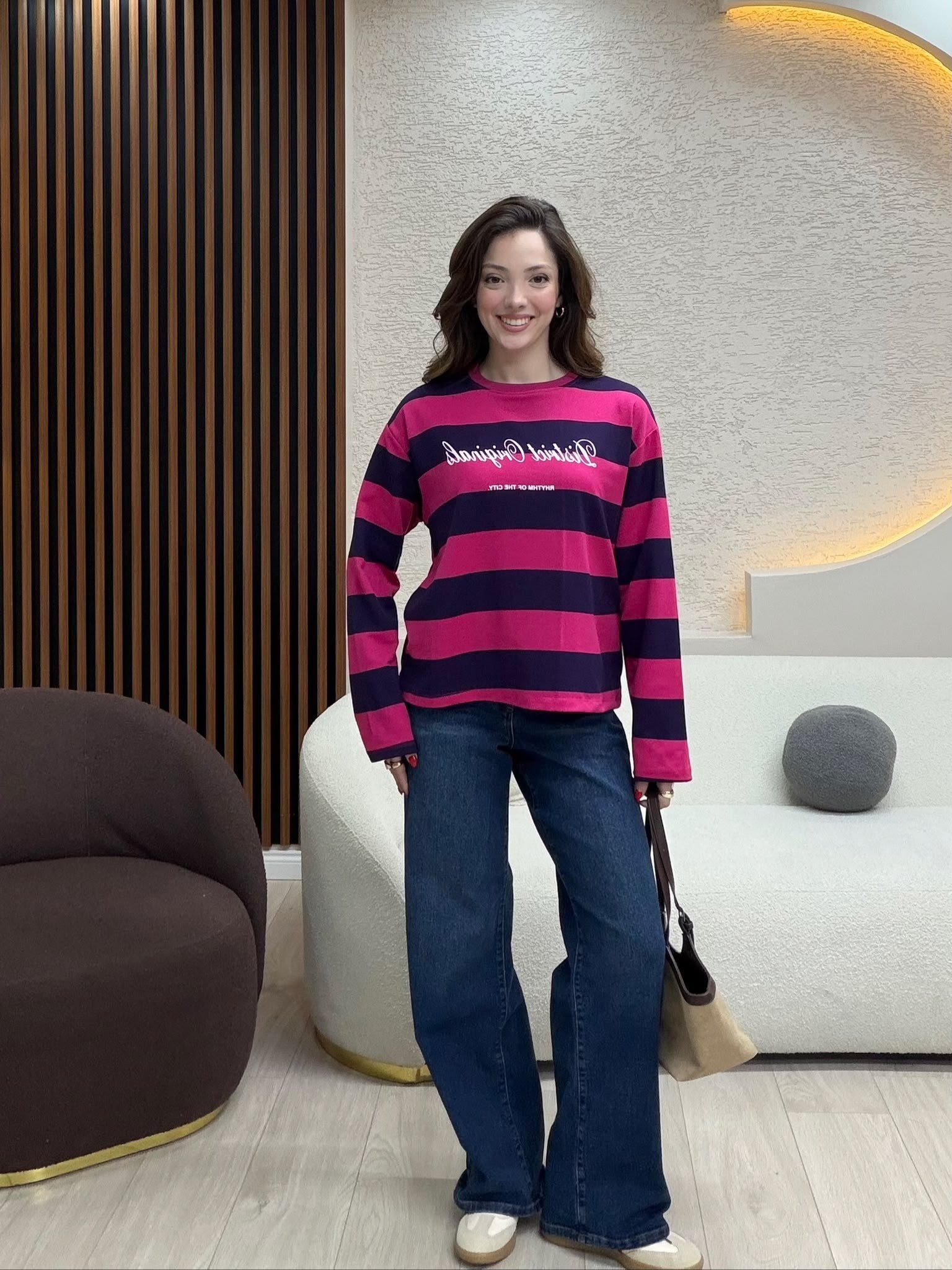 District Çizgili Sweaters NVM-3097