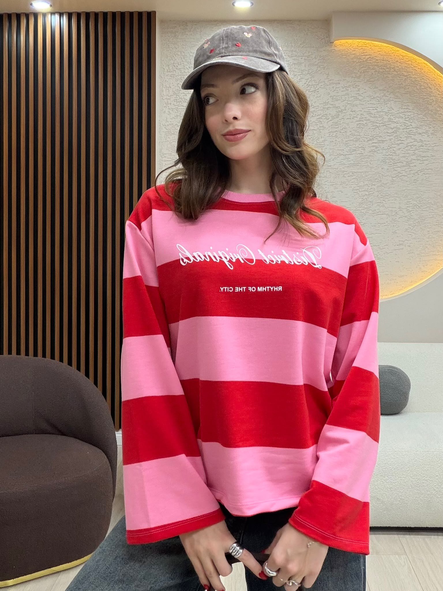 District Çizgili Sweaters NVM-3097