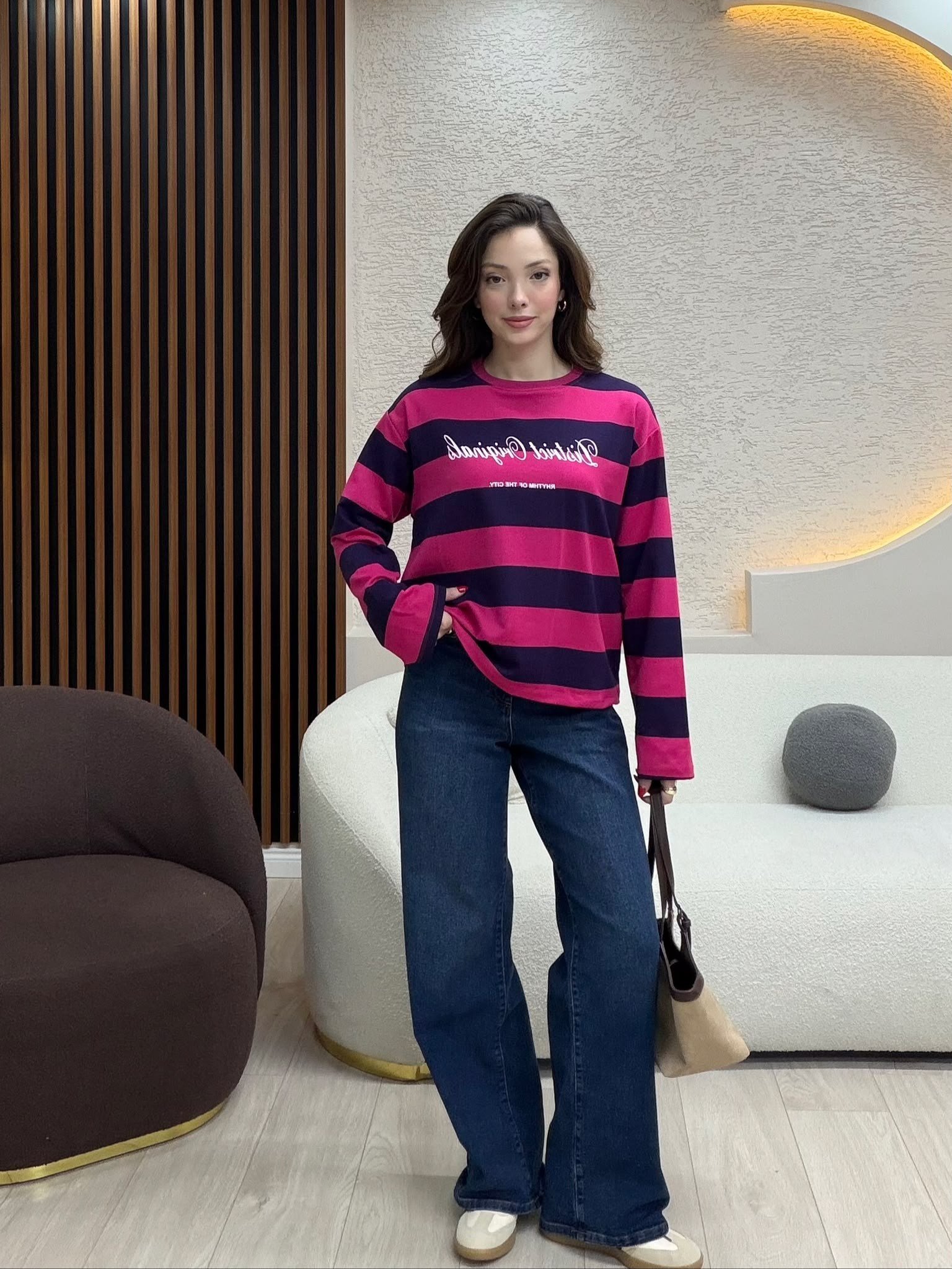 District Çizgili Sweaters NVM-3097