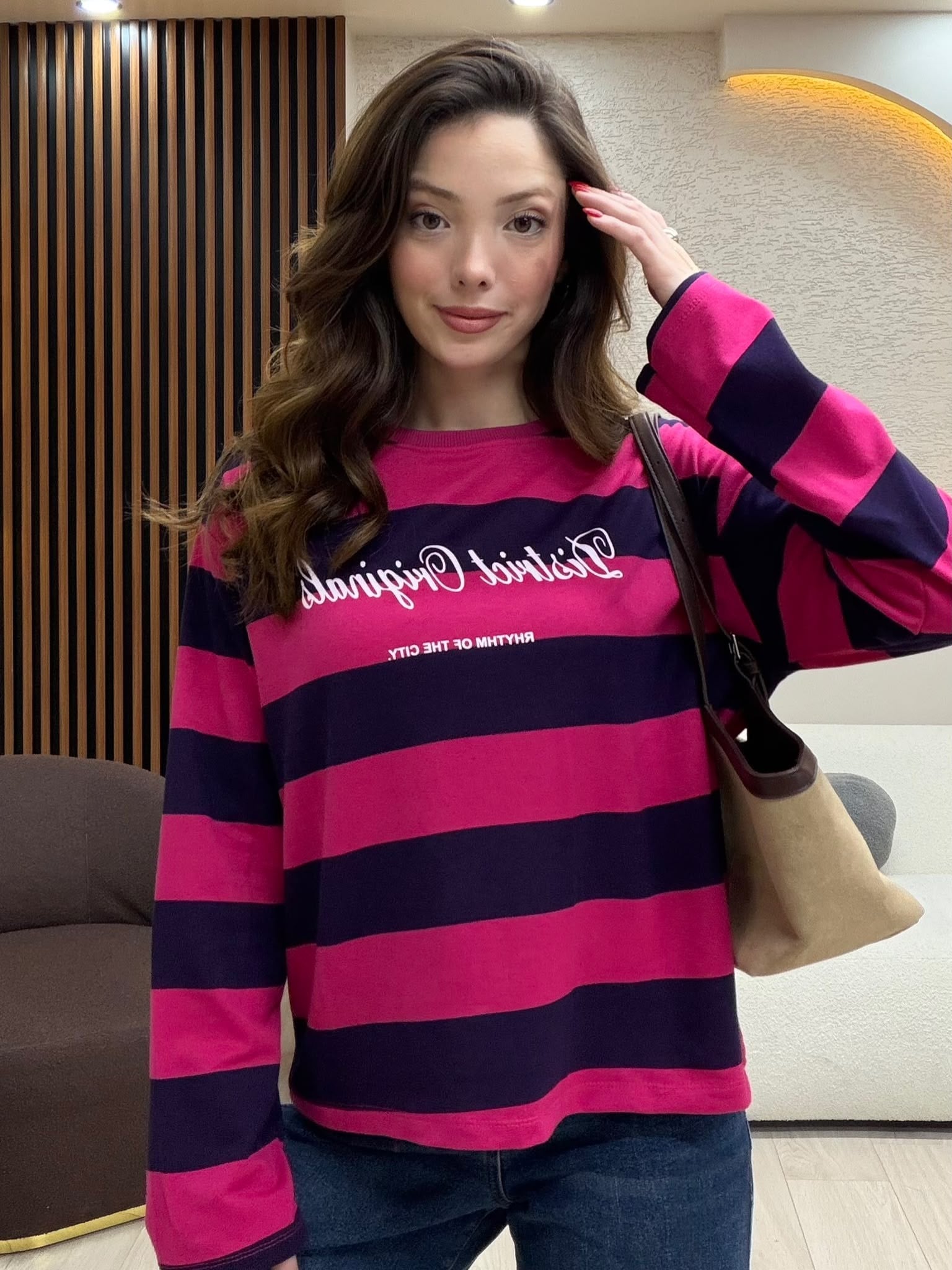 District Çizgili Sweaters NVM-3097