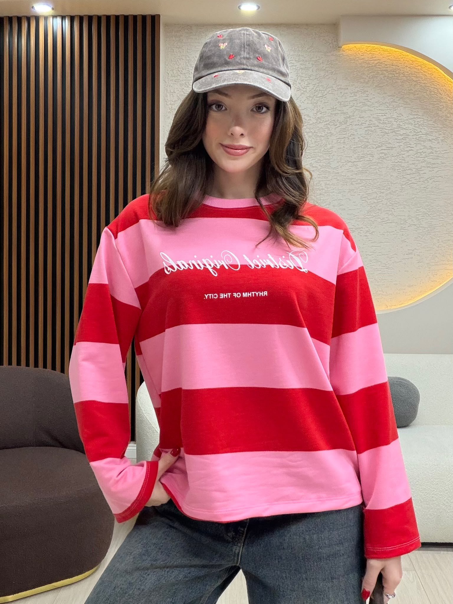 District Çizgili Sweaters NVM-3097