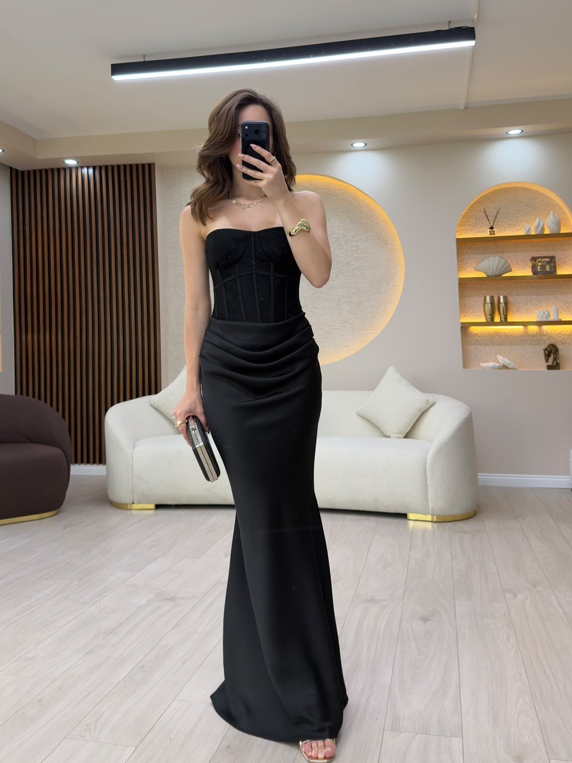 Drapeli Korse Maxi Elbise NVM-20574