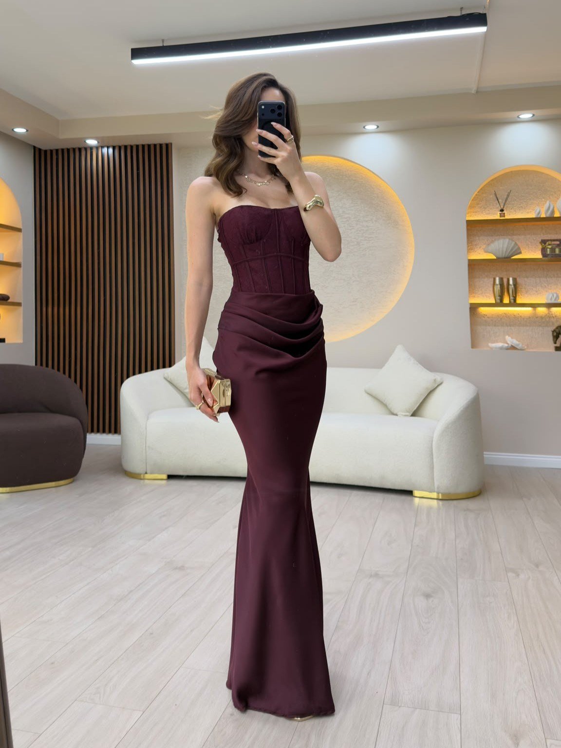 Drapeli Korse Maxi Elbise NVM-20574