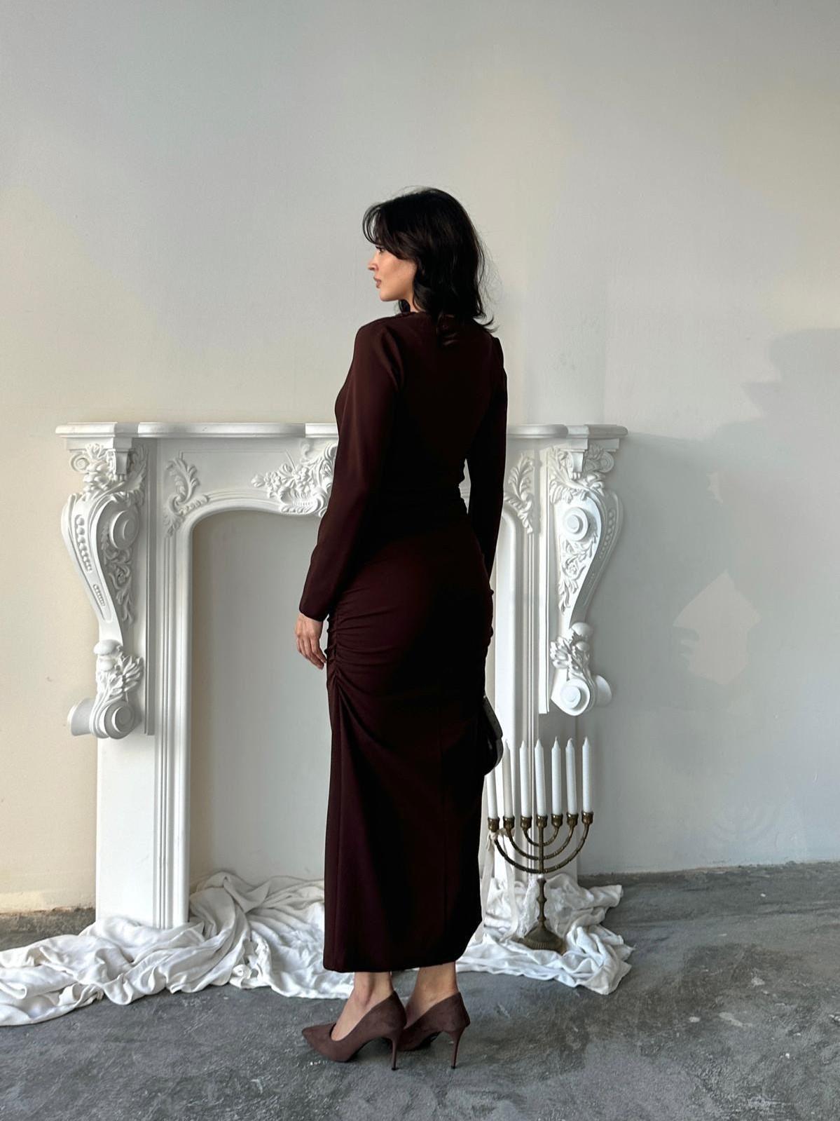 Elegance Midi Boy Elbise - 3027