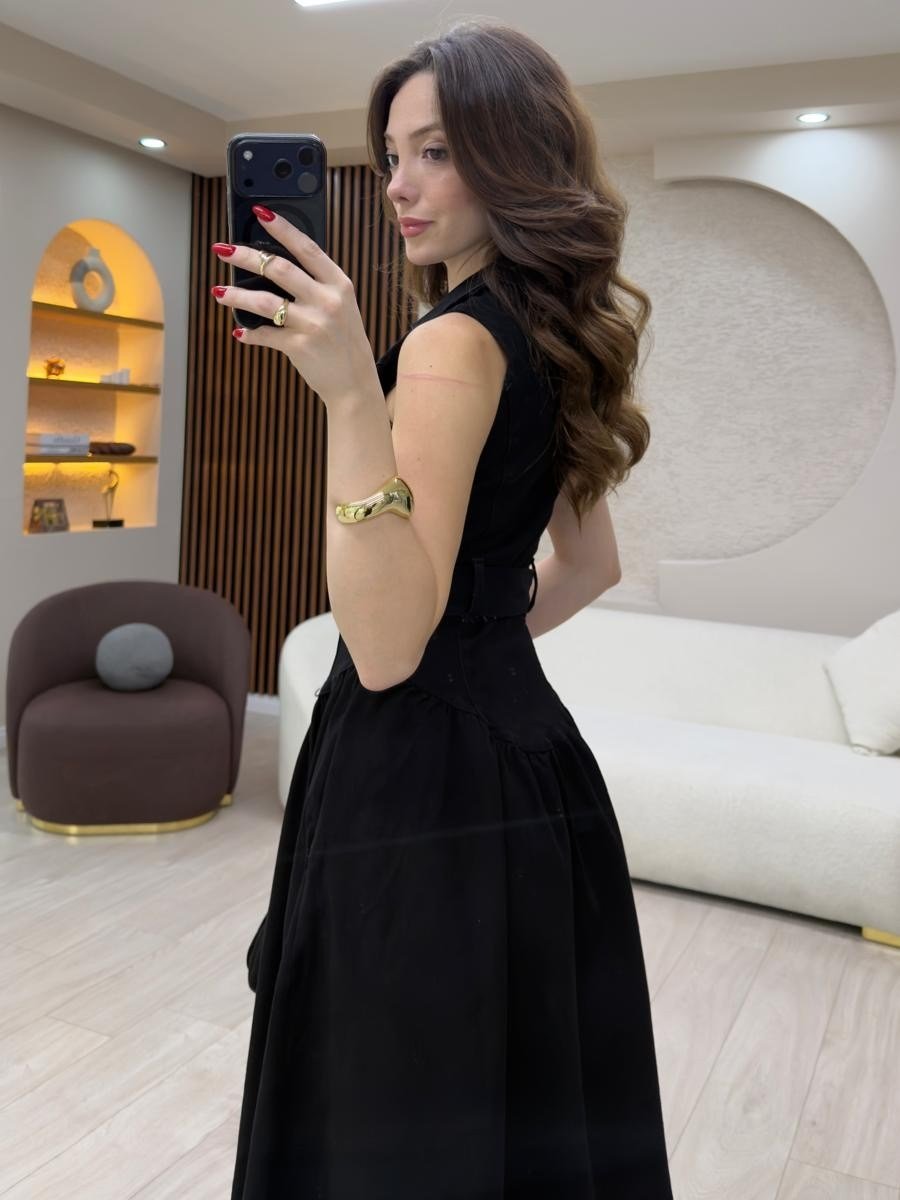 Elegance Midi Denim Elbise NVM-30007