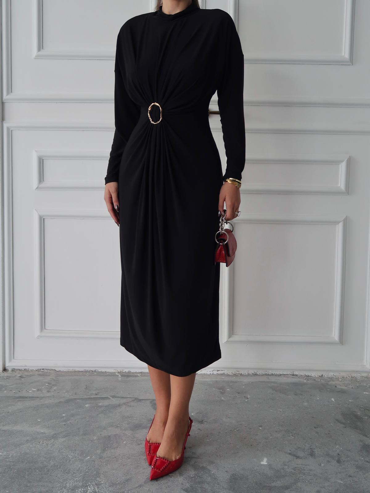 Halka Detaylı Mini Elbise - 3039
