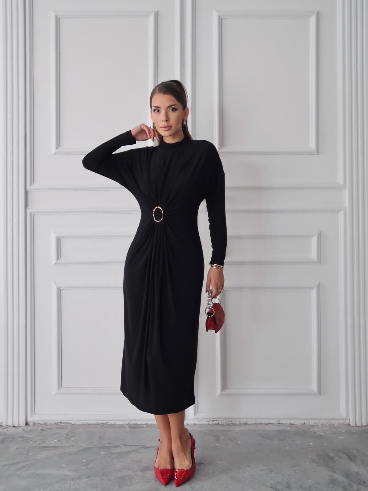 Halka Detaylı Mini Elbise - 3039