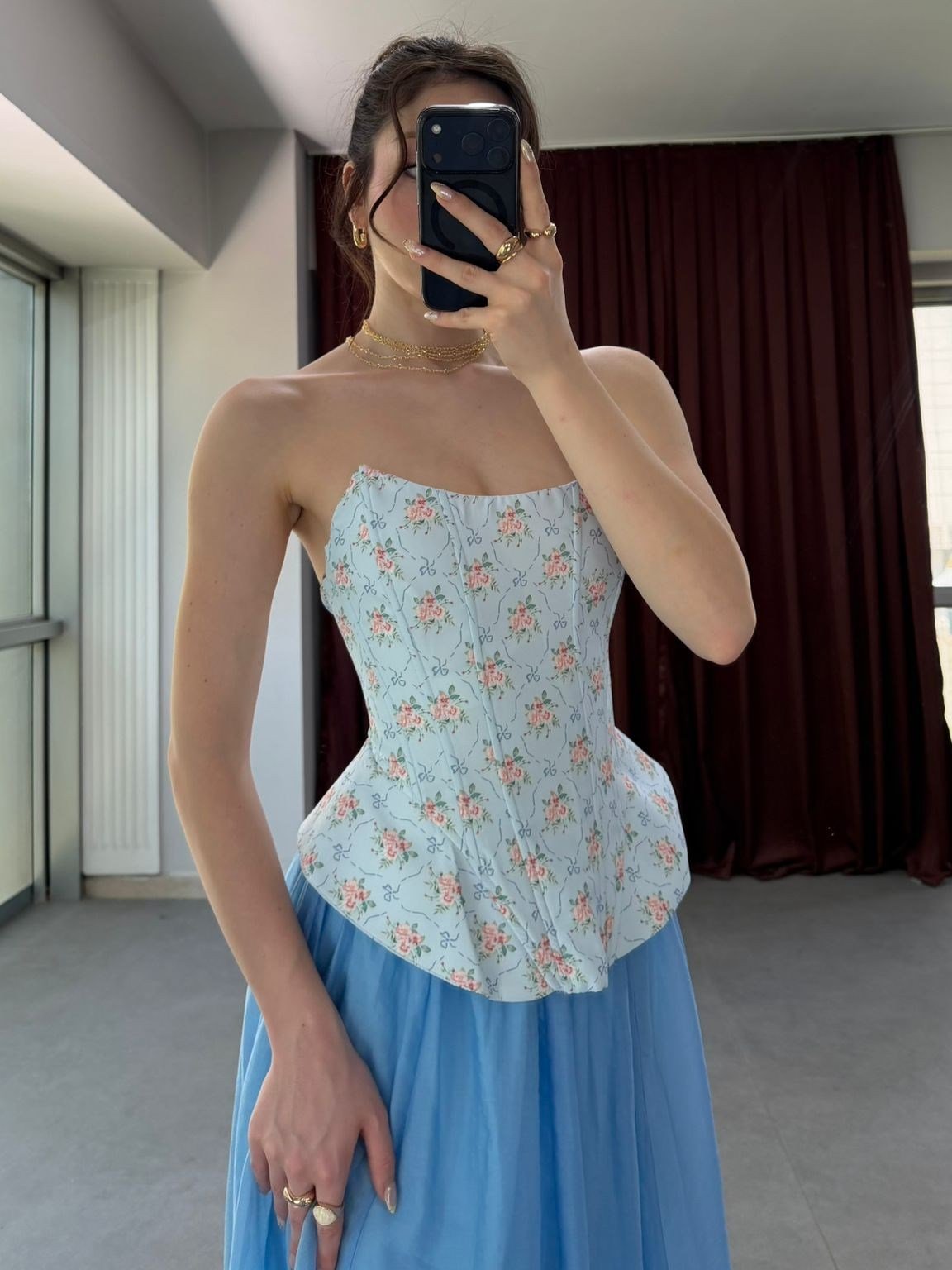 Korsaj Formlu Pinterest Straplez Bluz NVM-20498