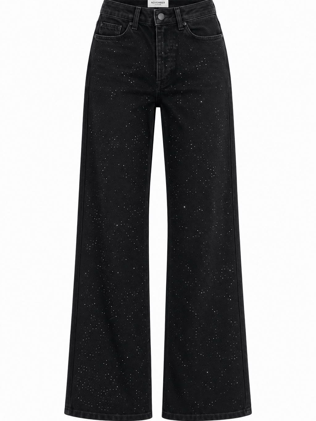 Noir Glow Taşlı Yüksek Bel Pantolon NVM-30037