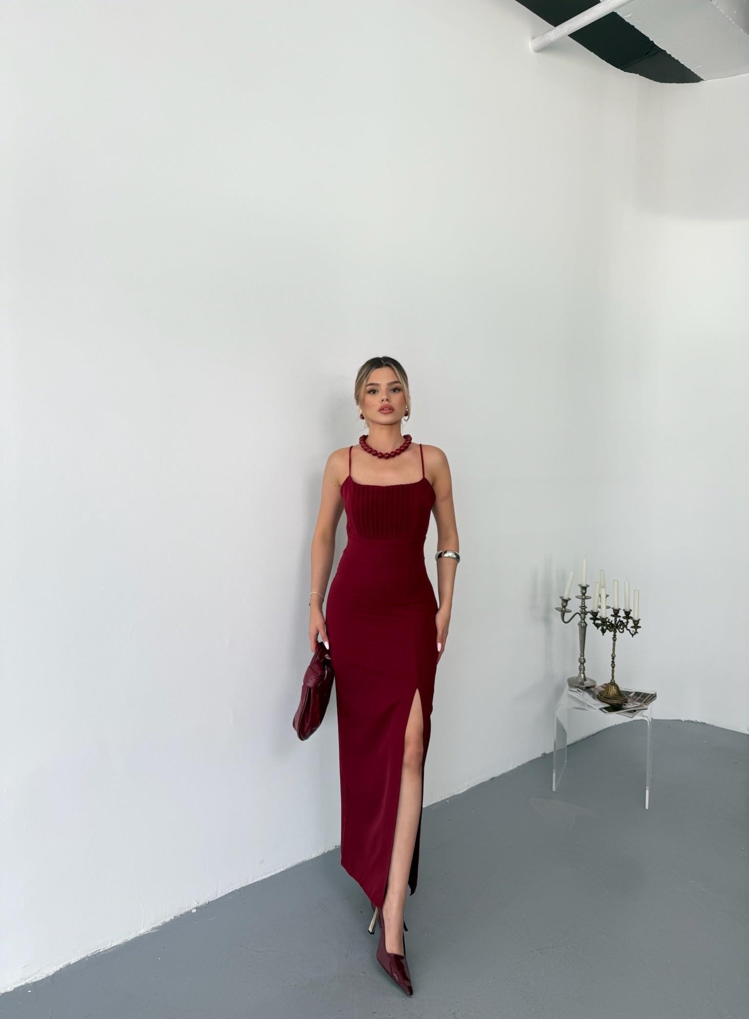 Yırtmaclı Uzun Abiye & Düğün & Nikah Elbisesi