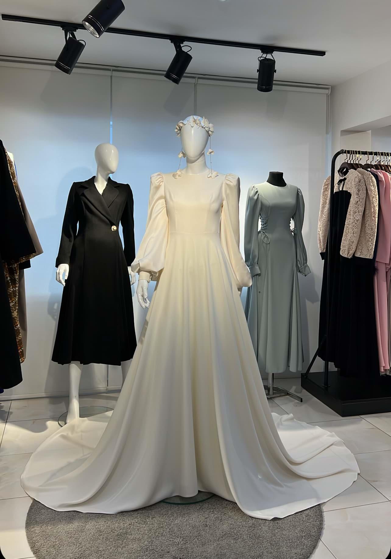 kolları ipek saten Royal bridal 