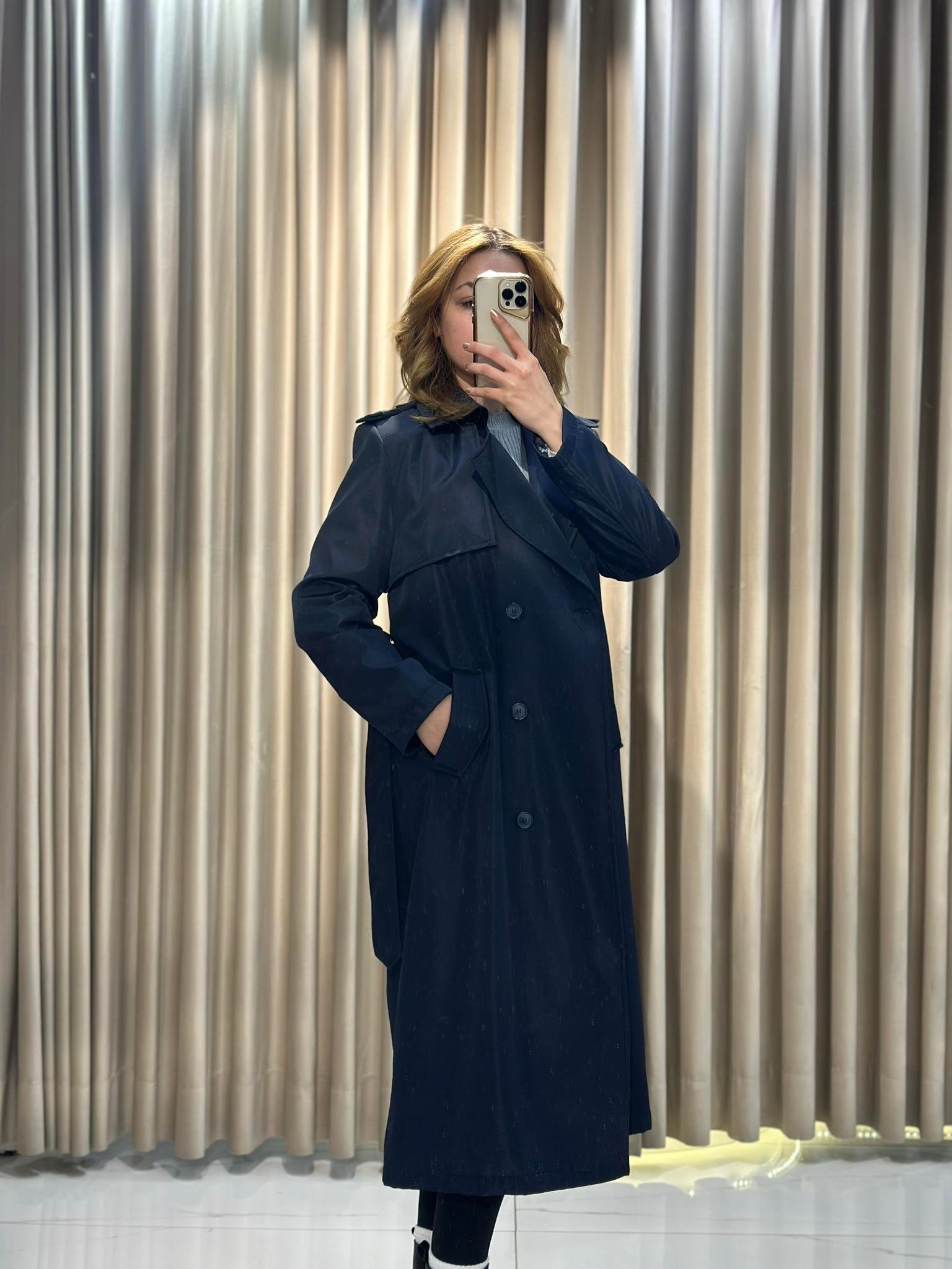Lacivert Yeni Sezon Klasik Trençkot DŞS105 | Kaleiçi Yıldızlar