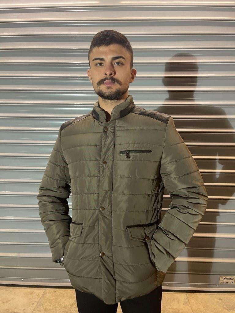 Yıldızlar Erkek Düz Çizgili Dik Yaka Kaban Mont Yge10088 10088