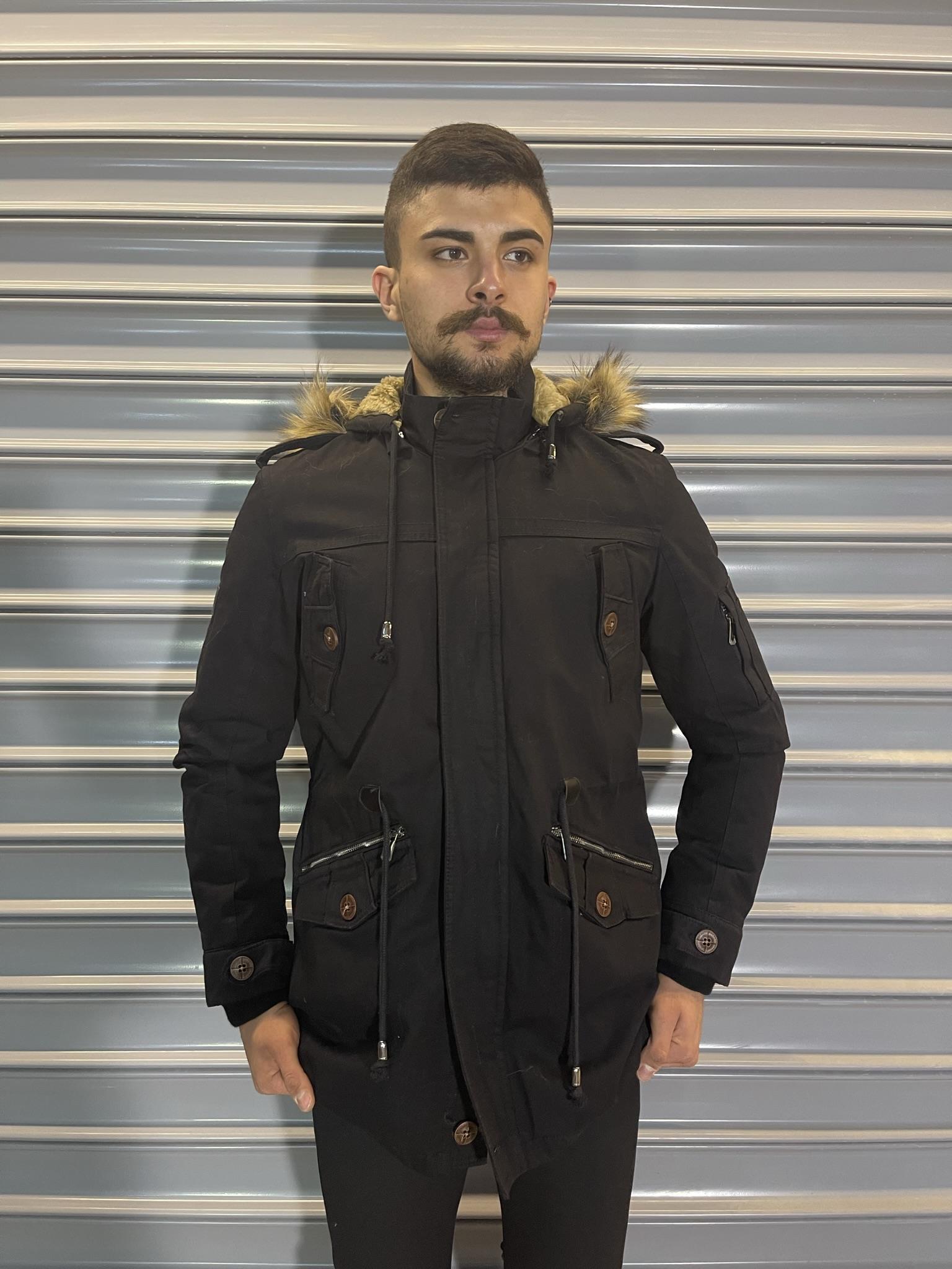 Yıldızlar Erkek Yıkamalı İçi Polarlı Yakası Kürklü Crafter Kaban Yge10101 10101