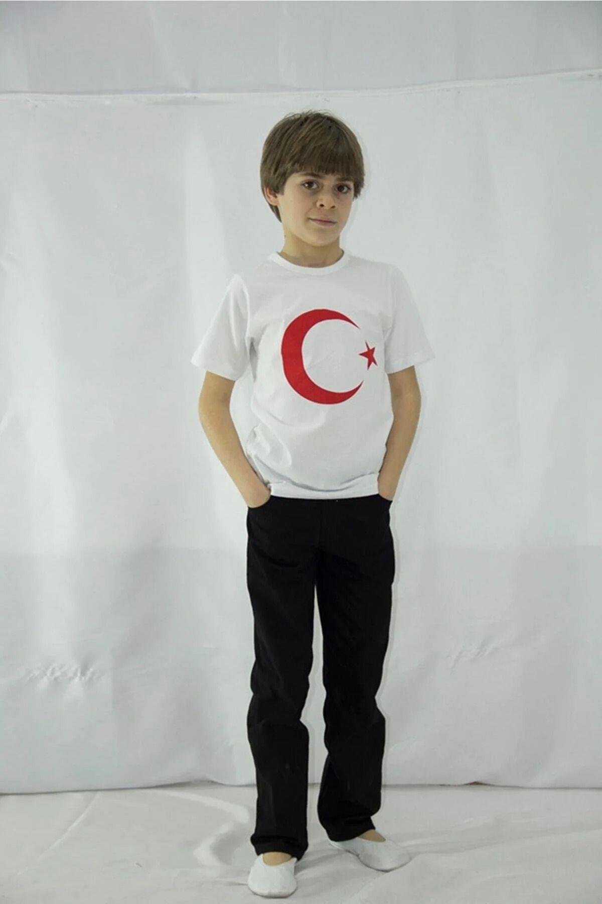 UNİSEX 23 Nisan Çocuk Baskılı Tshirt Pantolon Gösteri Kıyafeti NBL243