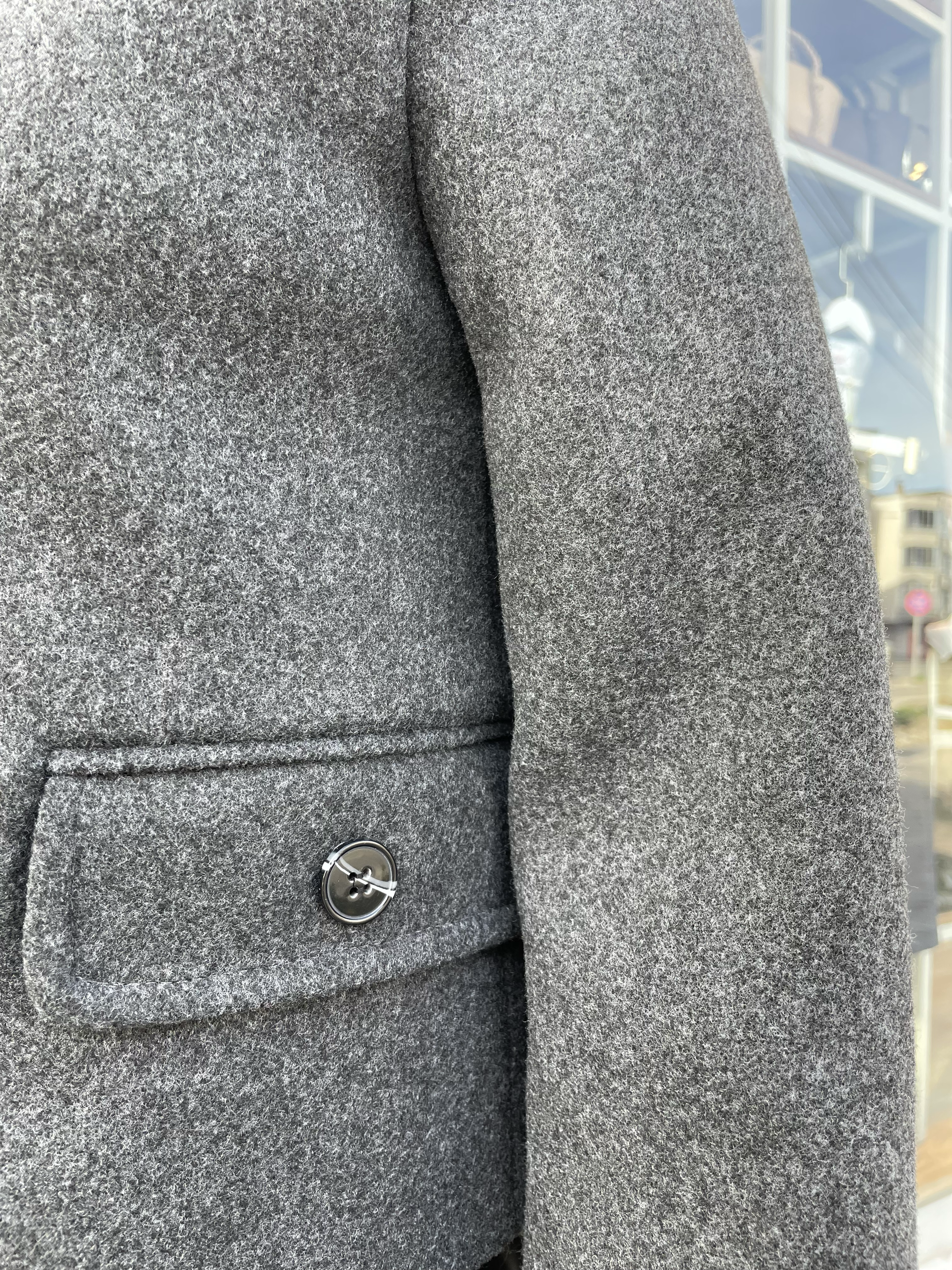 Antrasit Kaşe Crop Ceket