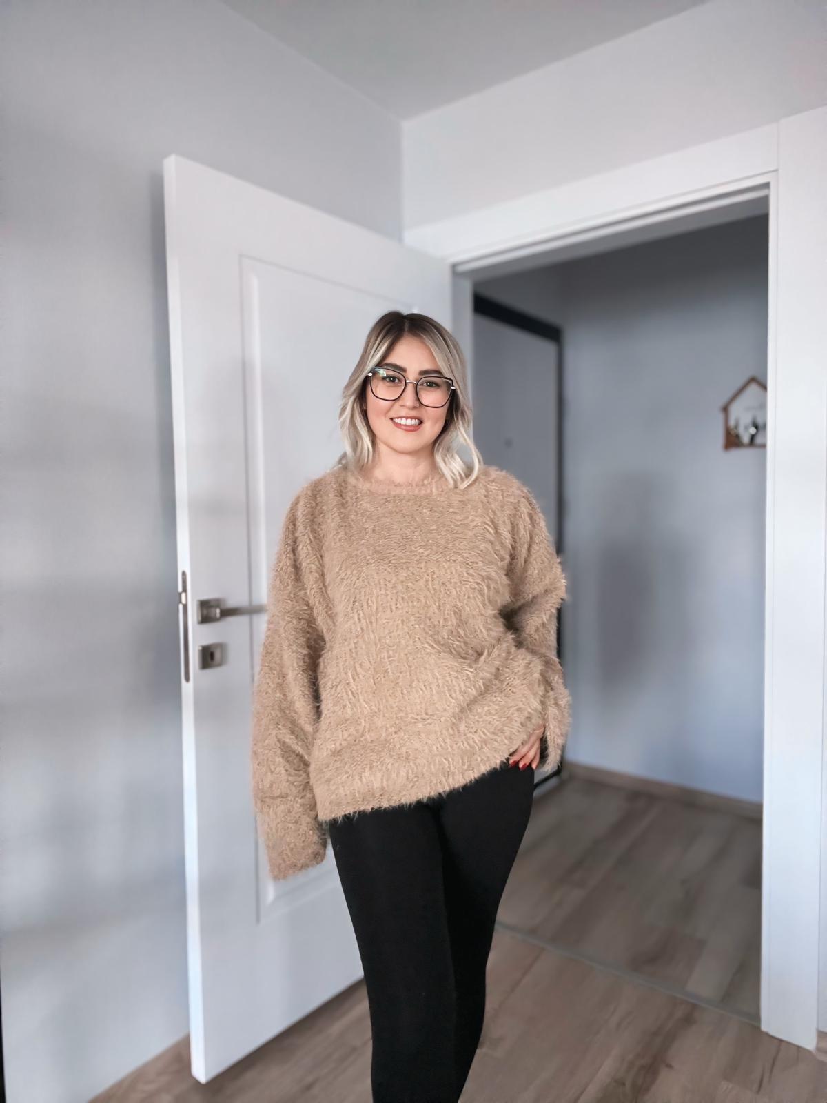 Camel Peluş Kazak