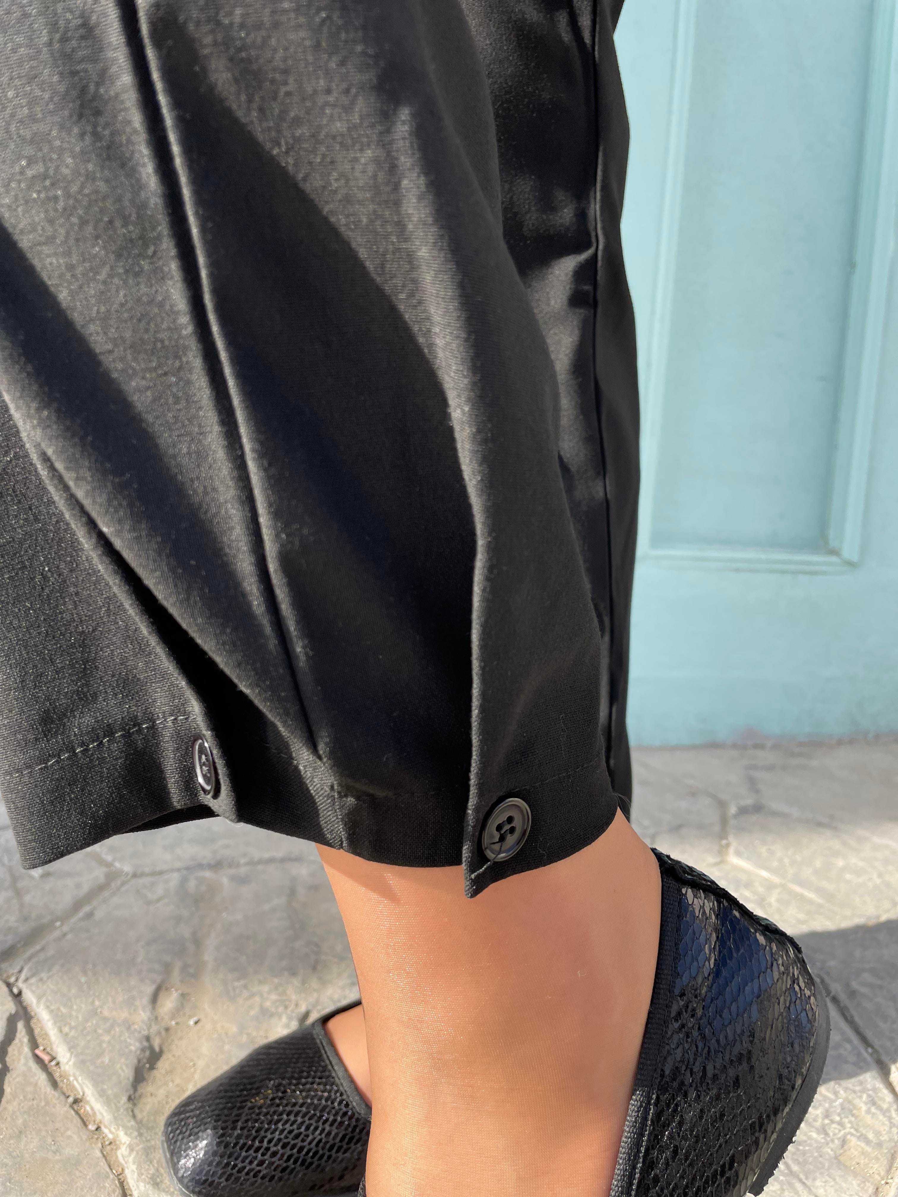 Siyah Şalvar Model Cep Detaylı Pantolon