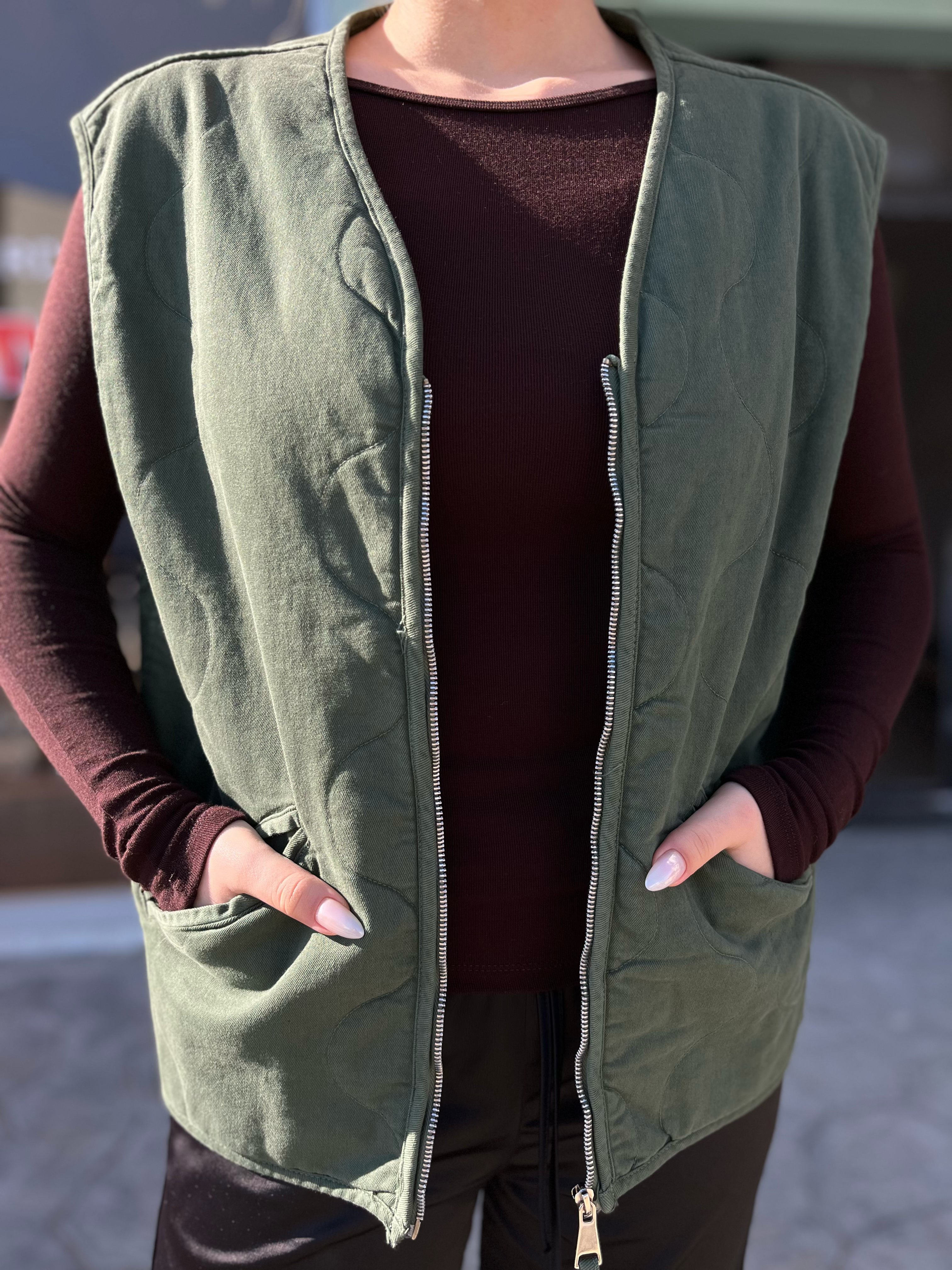 Yeşil Oversize Yelek