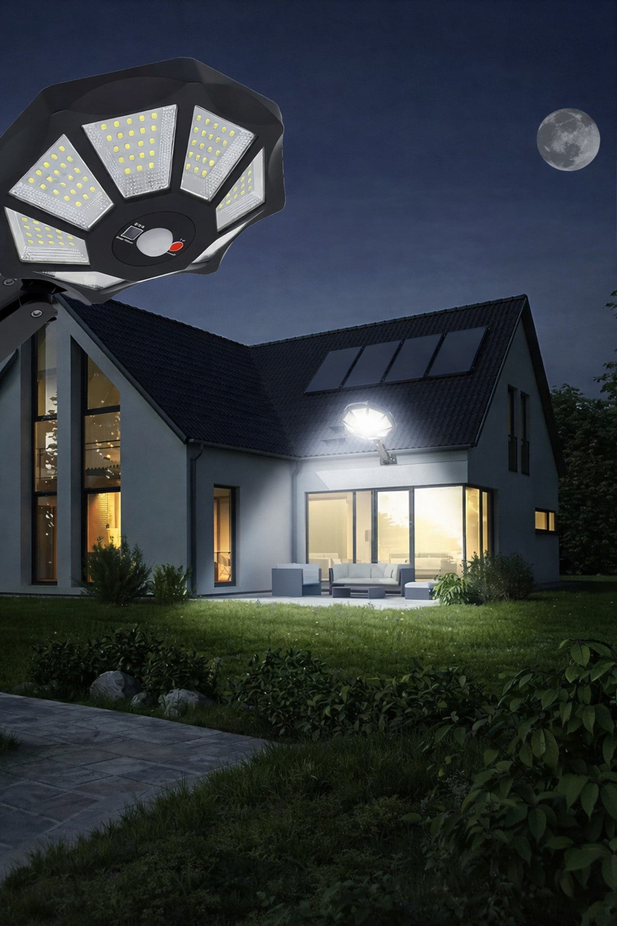 168 SMD Led Solar Lamba Kumandalı Hareket Sensörlü 3 Modlu Bahçe Duvar Aydınlatma Beyaz Işık
