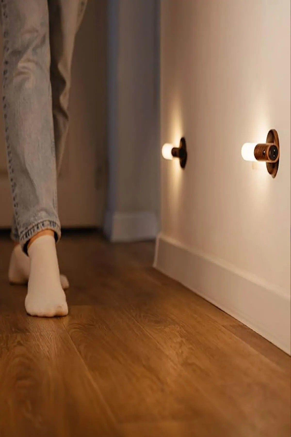 Hareket Sensörlü Şarjlı Gece Lambası Duvar Aplik Led Işık Manyetik Tabanlı Taşınabilir 2 ADET