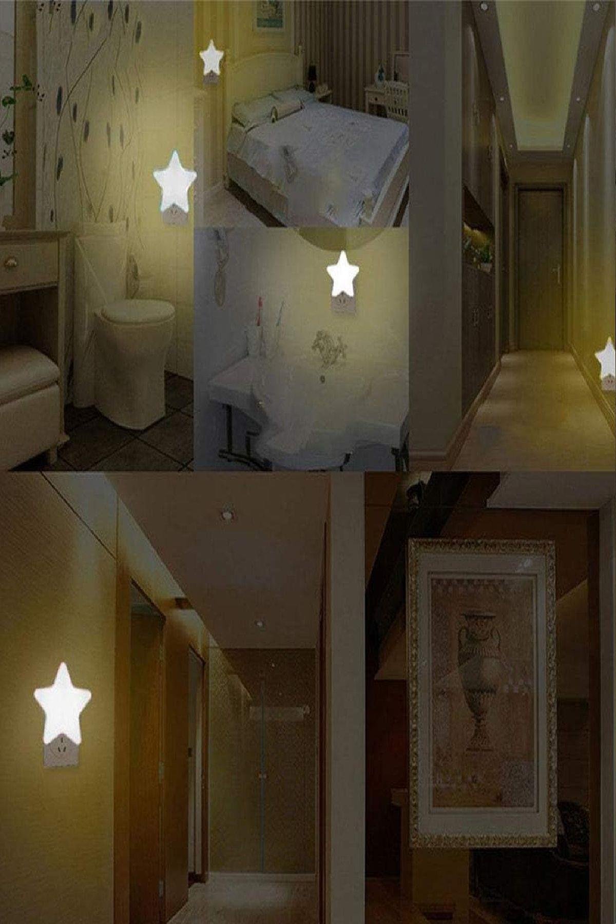 Mini Yıldız Gece Lambası LED Sensörlü Priz Işık Bebek Çocuk Yatak Odası Için Gece Işığı