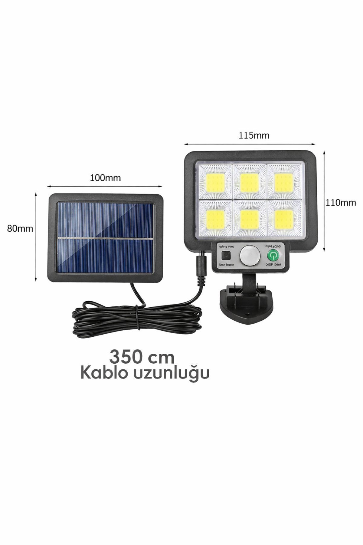 Solar Hareket Sensörlü Duvar Lambası 3 Modlu LED Bahçe Aydınlatma Dış Mekan Su Geçirmez Panel