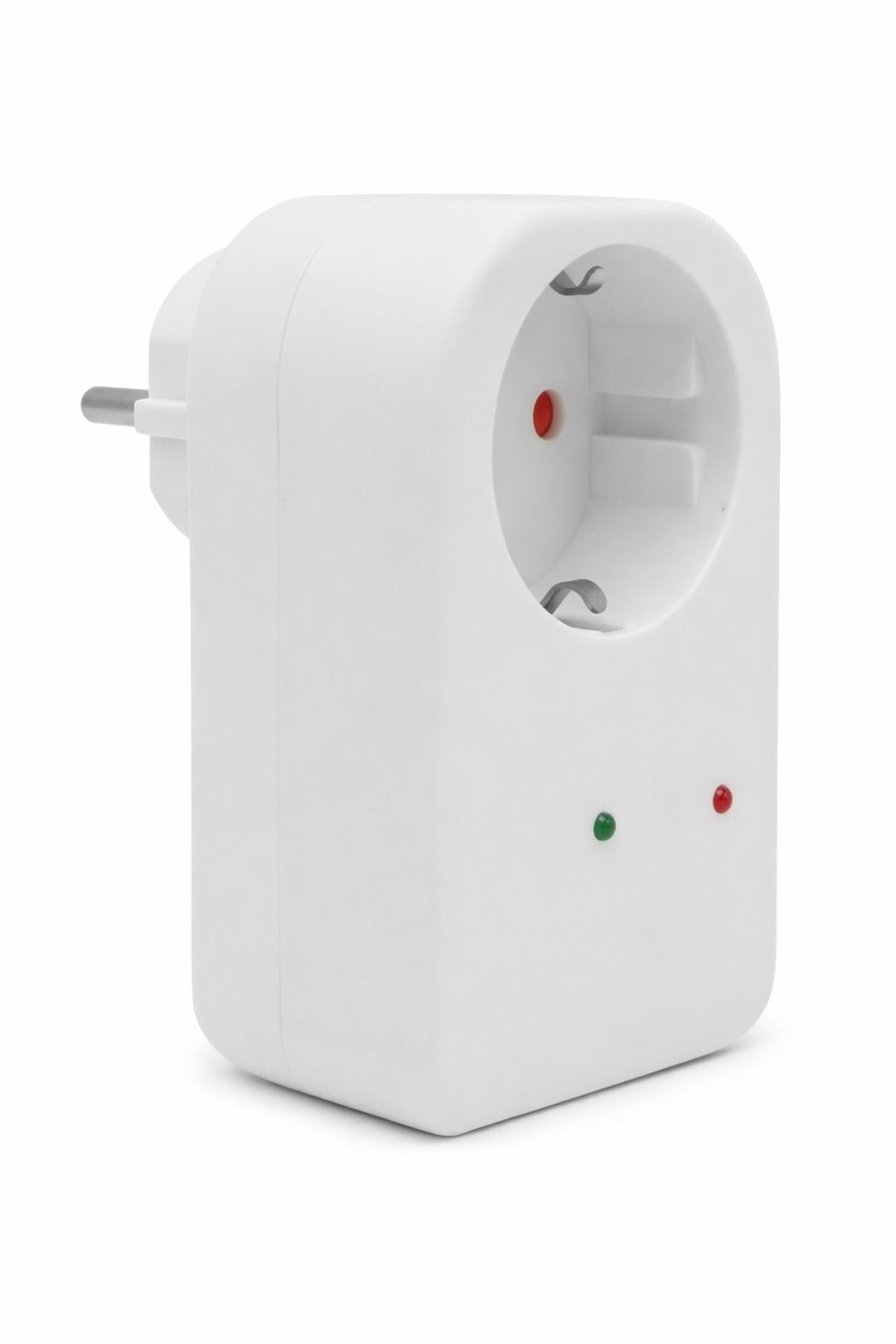 Tekli Akım Korumalı Priz 16 Amper 3500 Watt LED Göstergeli Tekli Beyaz Aşırı Yük Korumalı Priz