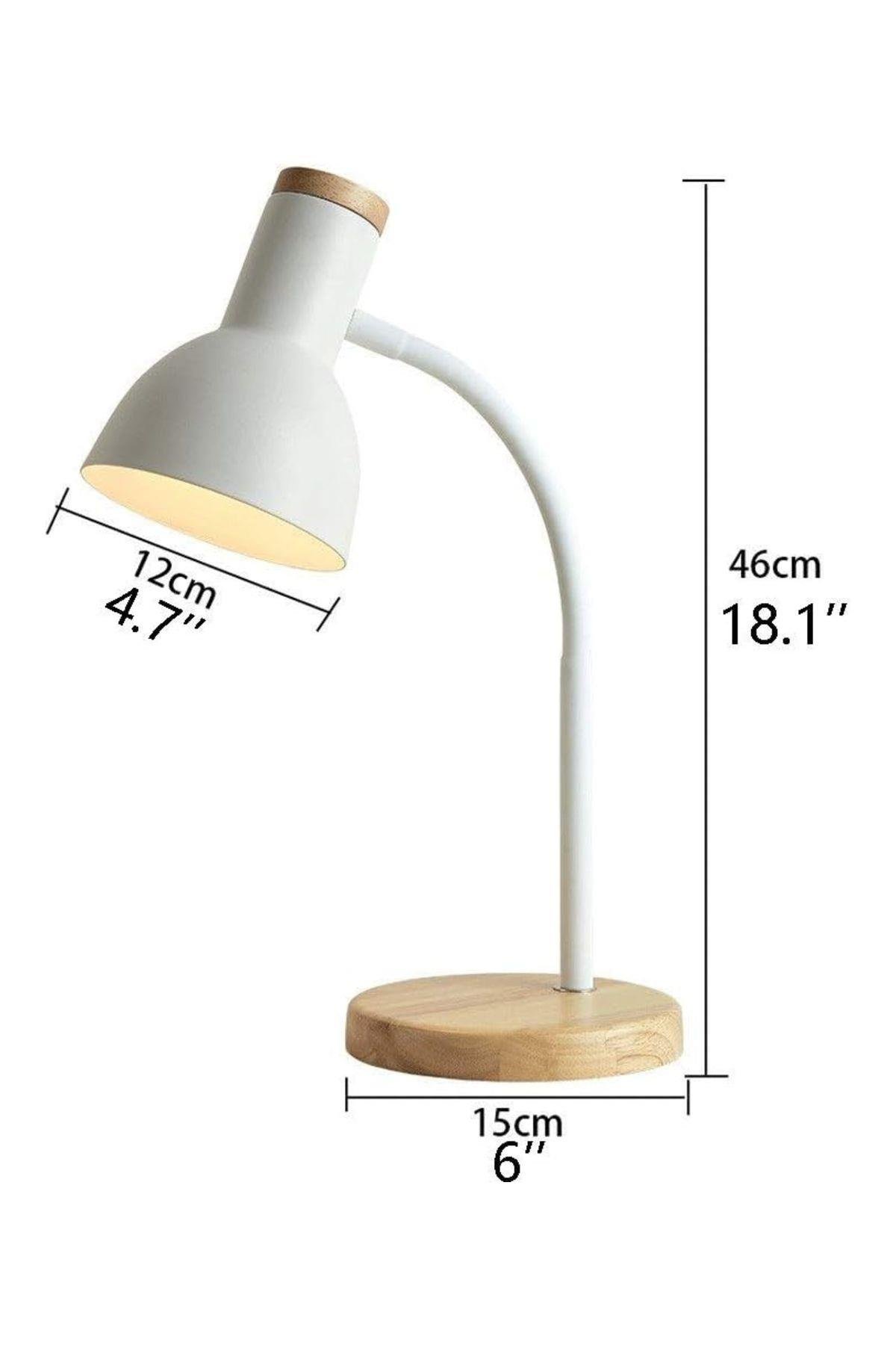 USB LED Masa Lambası siyah Ahşap Tabanlı Modern Dekoratif, Şık Esnek Boyunlu Ofis ve Çalışma Lambası