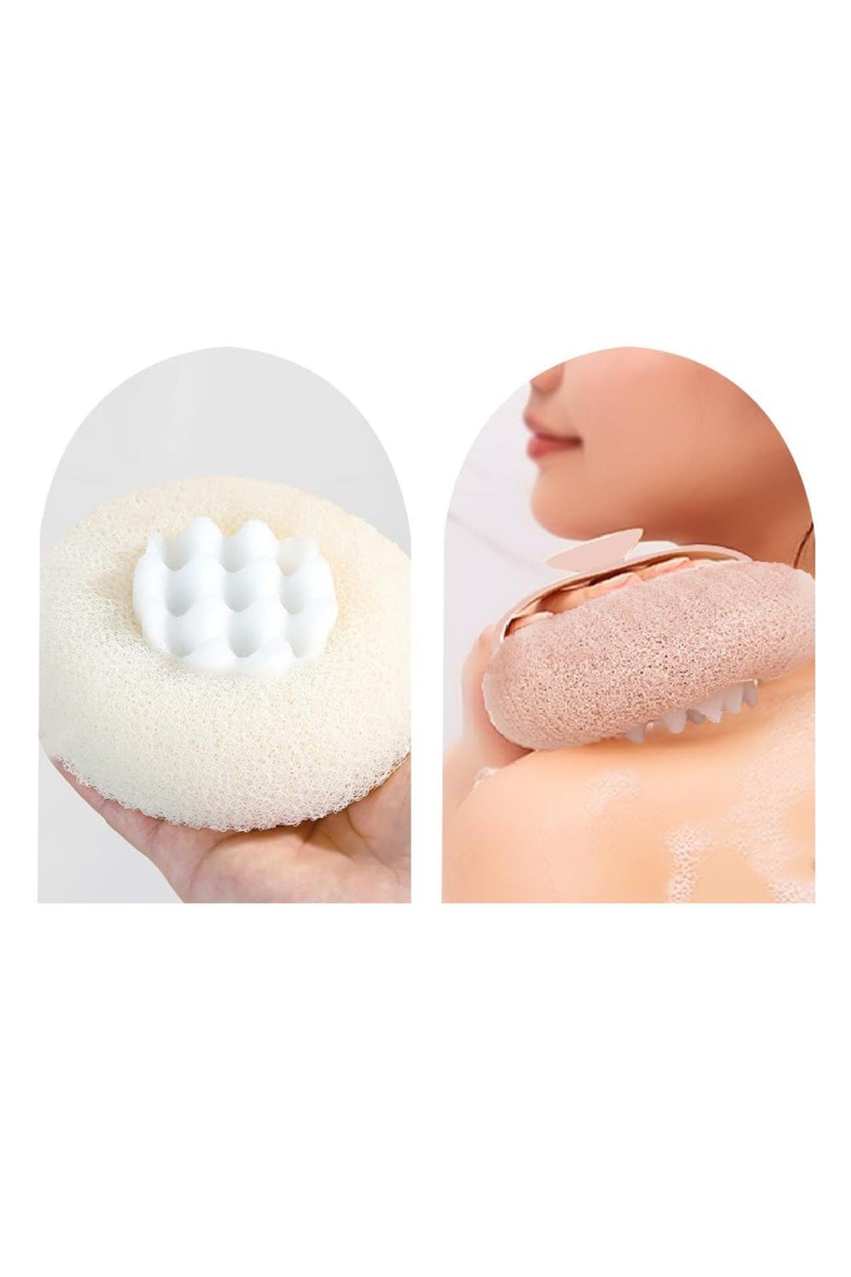 Vantuzlu Banyo Masaj Süngeri Peeling Etkili Vücut Kesesi & Köpürtücü Banyo Lif Süngeri