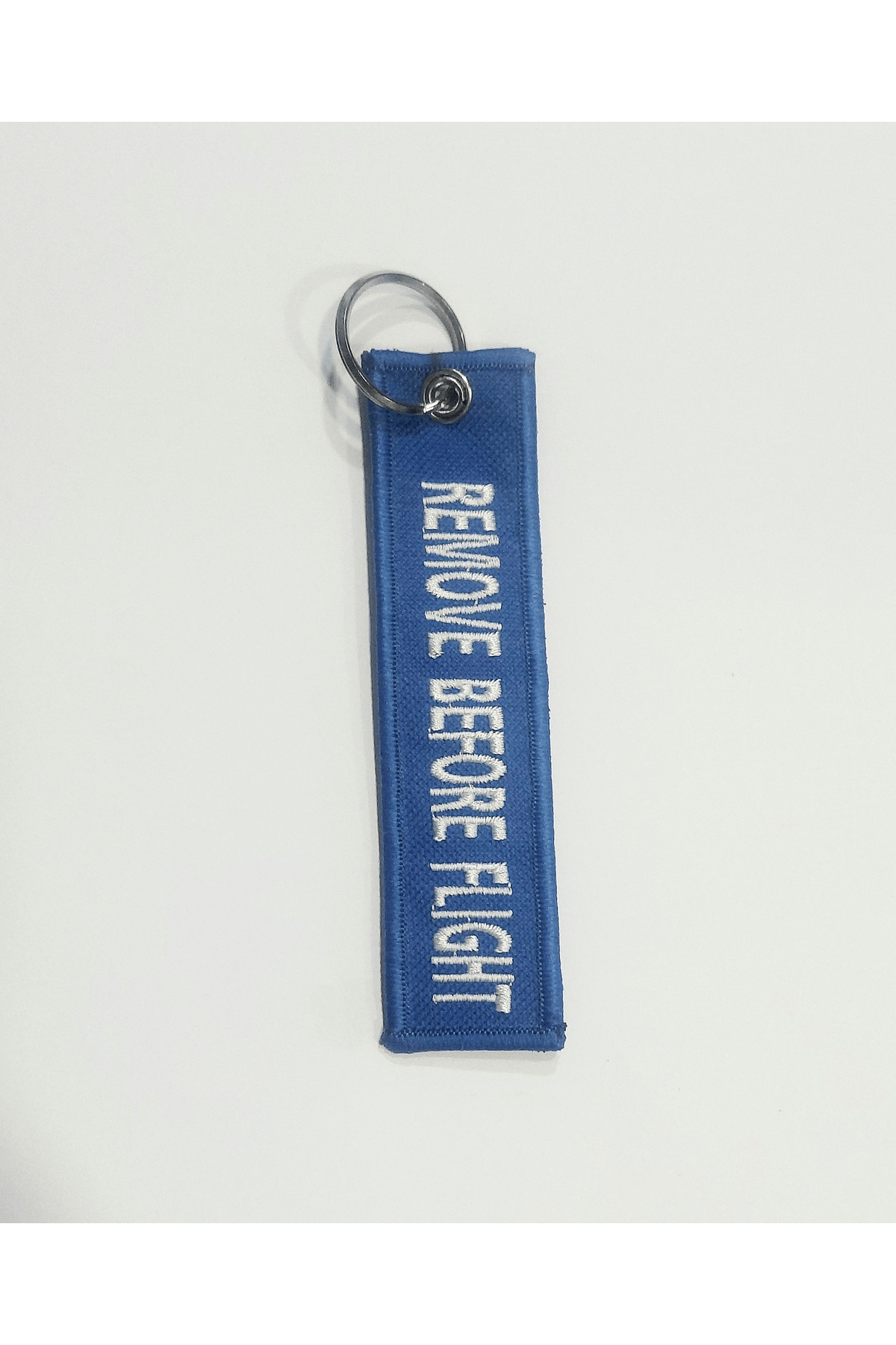 A320 , Uçak, Remove Before Flight Mavi Beyaz Nakışlı Bez Anahtarlık
