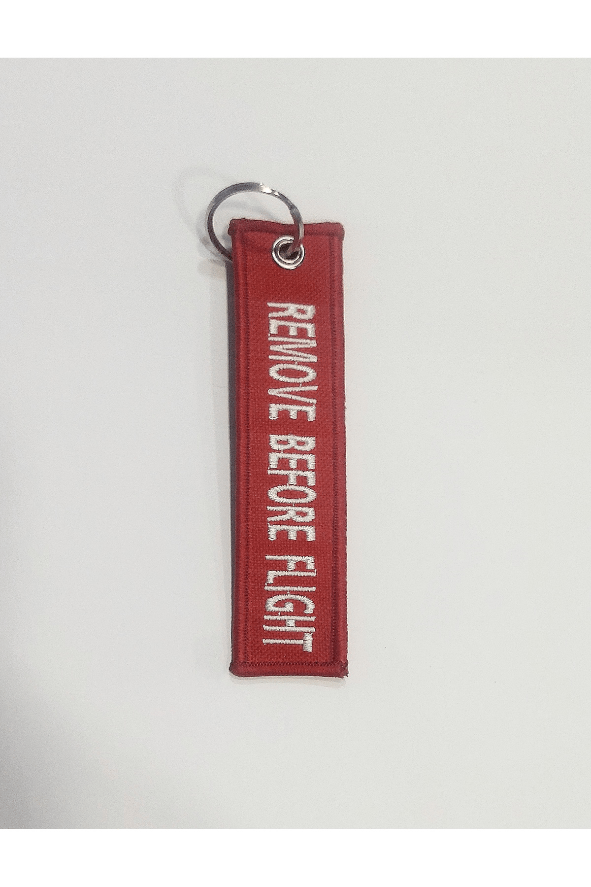 A350 , Uçak , Remove Before Flight Kırmızı Beyaz Nakışlı Bez Anahtarlık