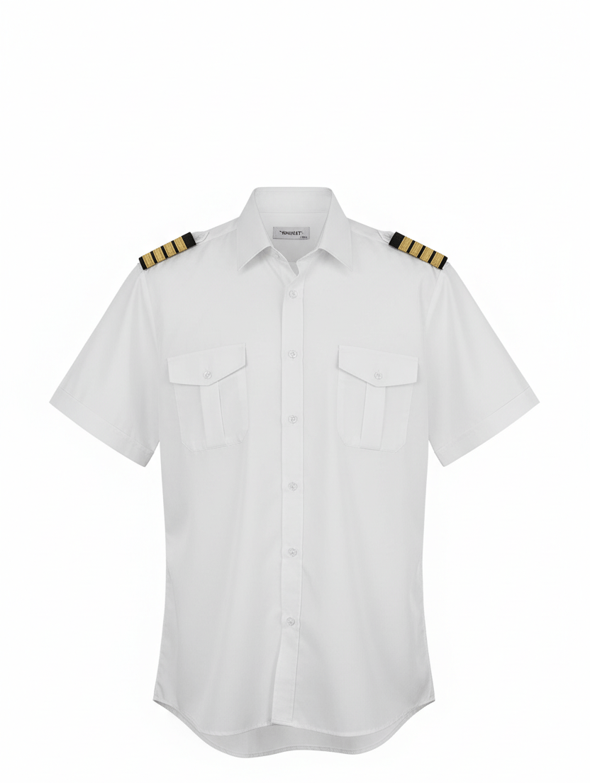 Apoletli Logosuz Kısa Kol Pilot Gömlek
