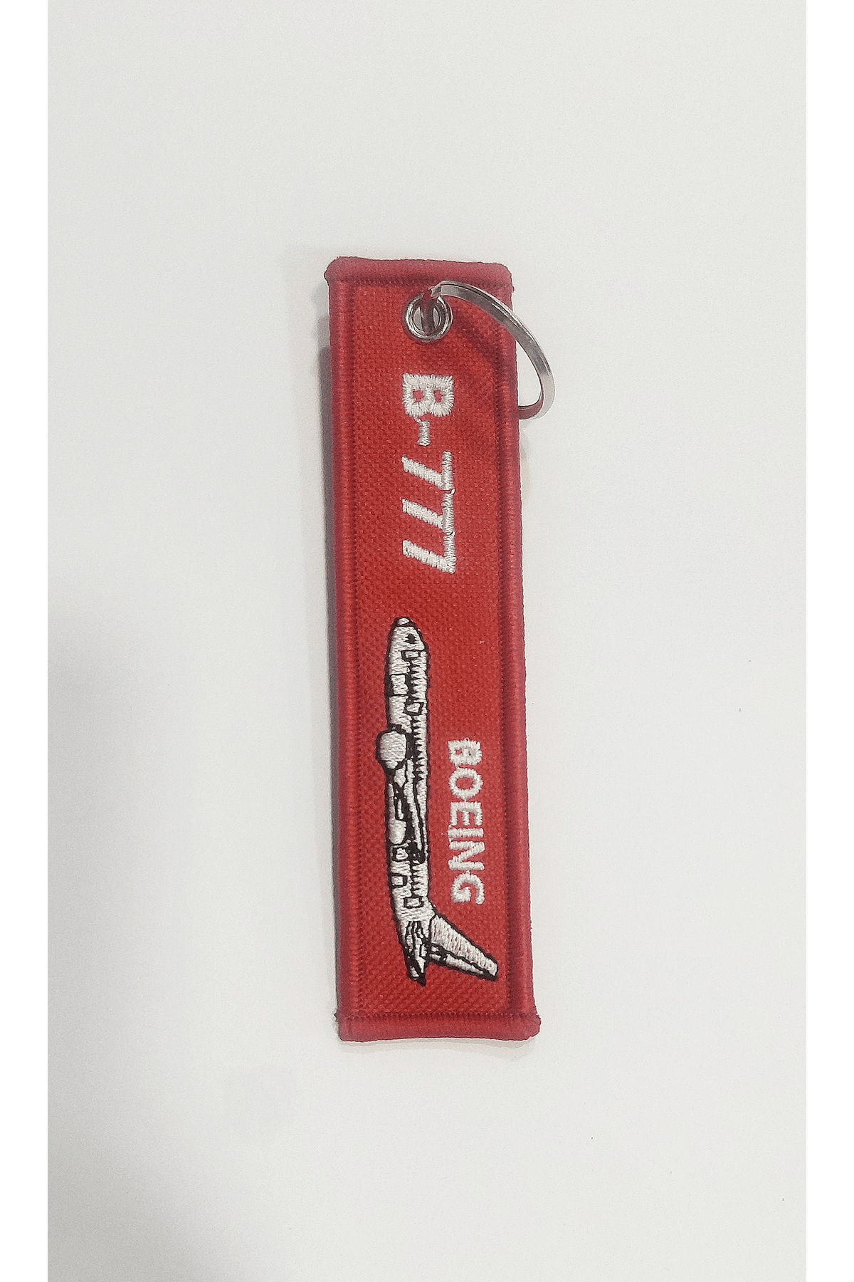 B777 Uçak ve Remove Before Flight Nakışlı Bez Anahtarlık