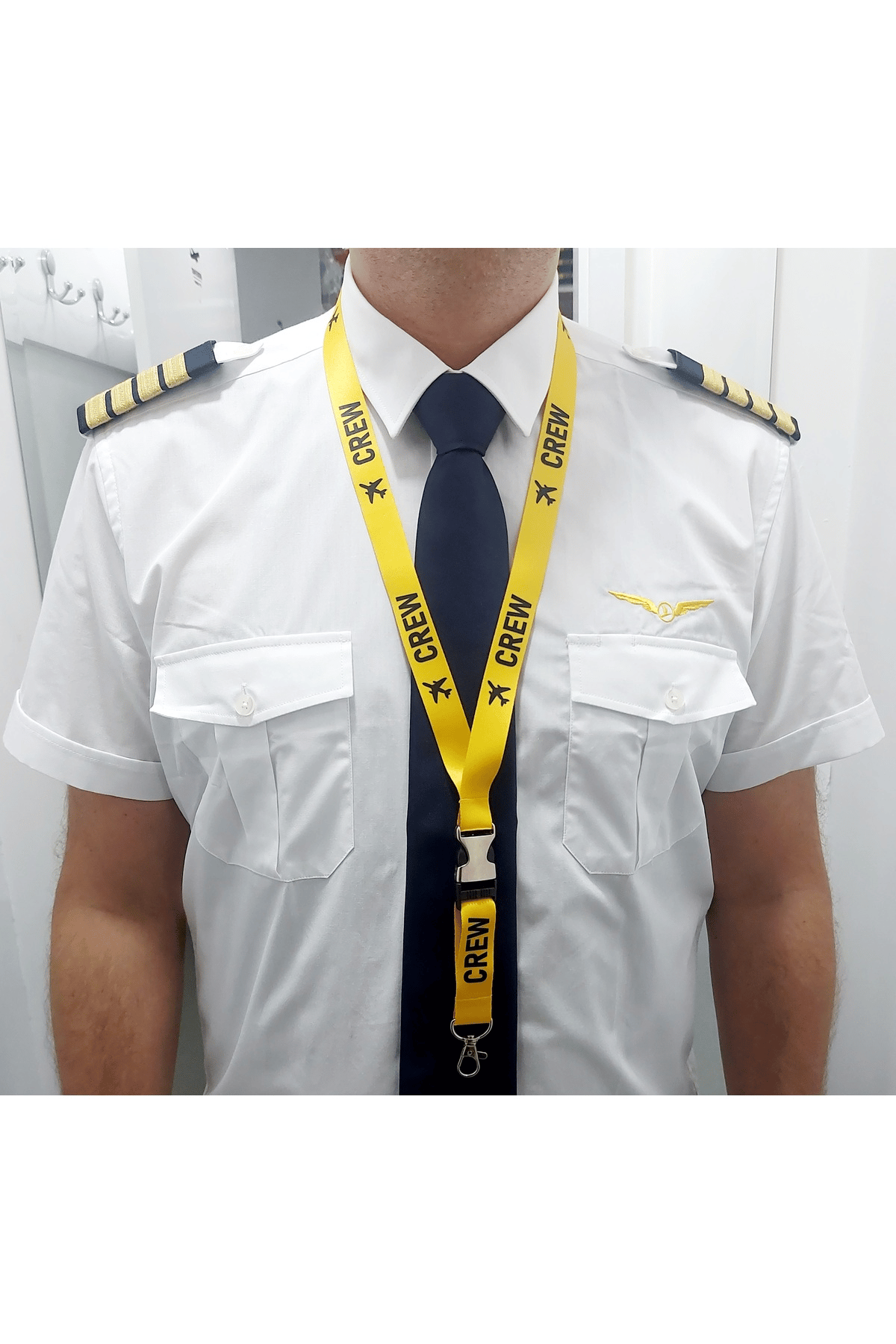 Crew , Ekip , Uçak Baskılı Boyun İpi ,Lanyard
