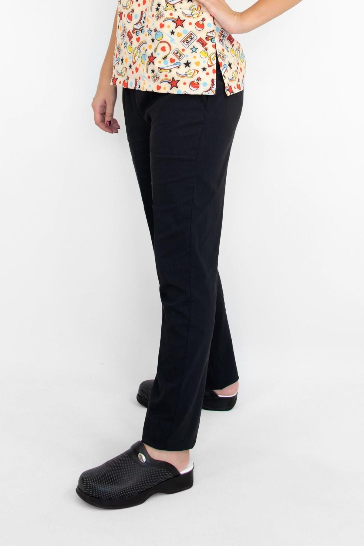 90'lar Desenli Likralı Doktor Hemşire Cerrahi Scrubs Üniforma Takım-Nur Medikal Giyim