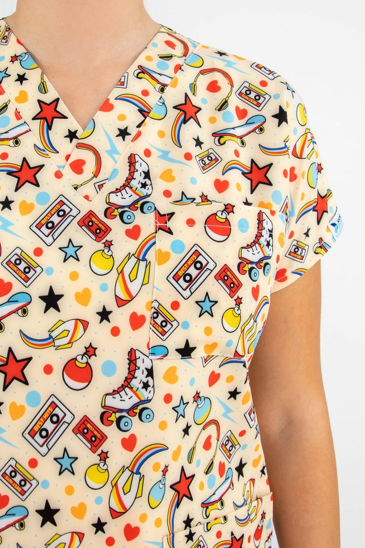 90'lar Temalı Doktor Hemşire Hastane Medikal Cerrahi Tek Üst Forma-Nur Medikal Giyim