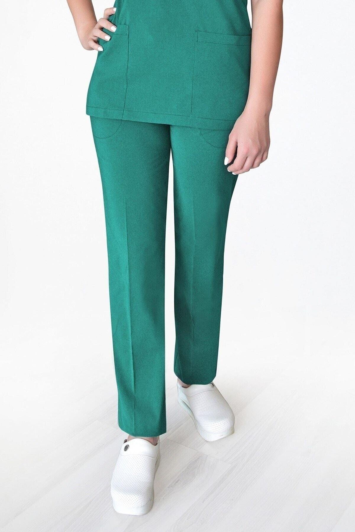 Ameliyat Yeşili Likralı Pantolon-Nur Medikal Giyim