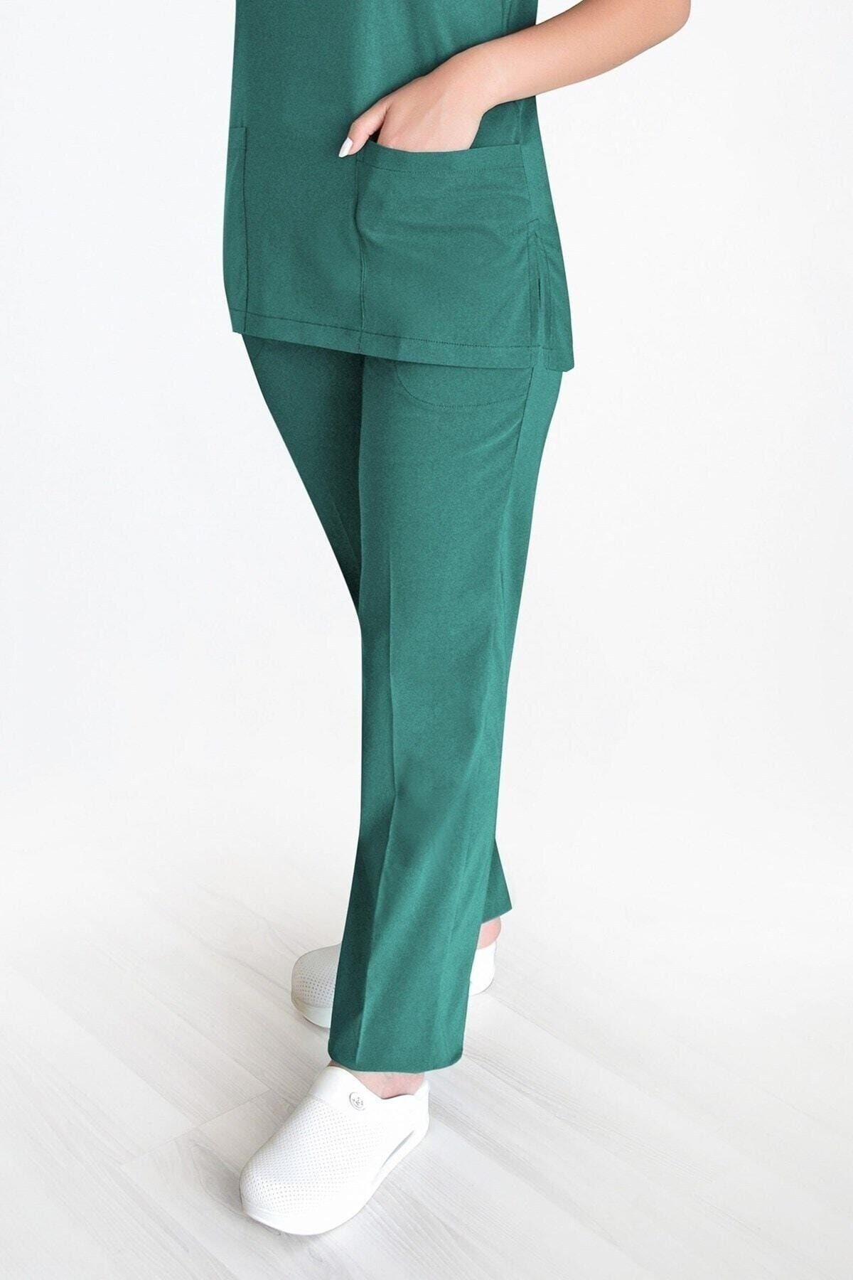 Ameliyat Yeşili Likralı Pantolon-Nur Medikal Giyim