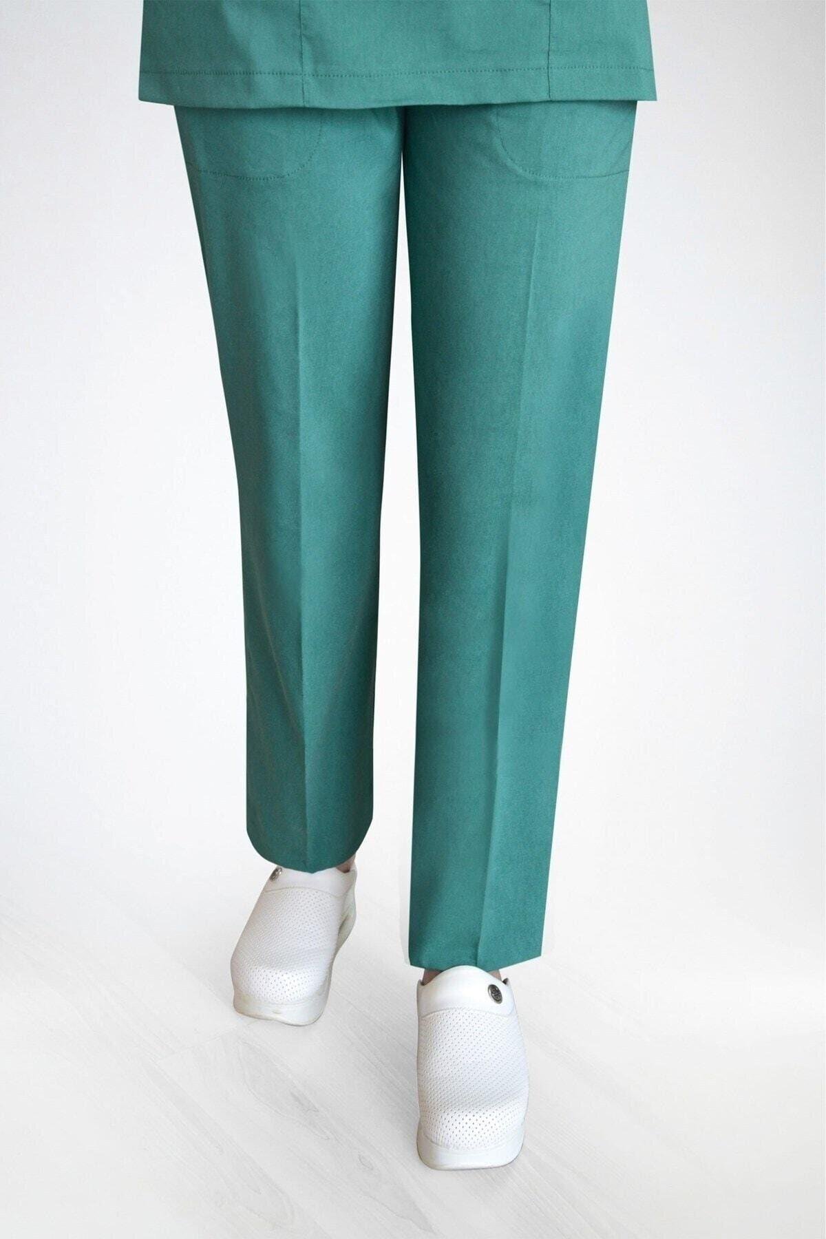 Ameliyat Yeşili Likralı Pantolon-Nur Medikal Giyim