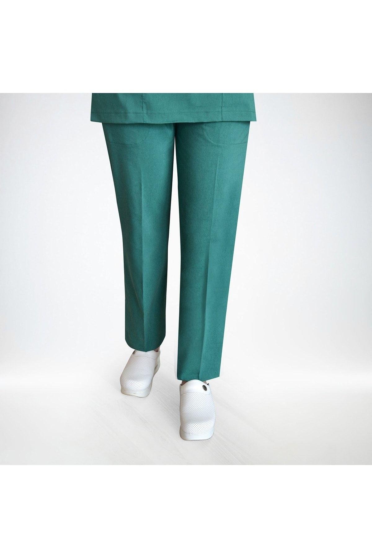 Ameliyat Yeşili Soft Likra Hemşire Hastane Doktor Cerrahi Takım Üniforma-Nur Medikal Giyim