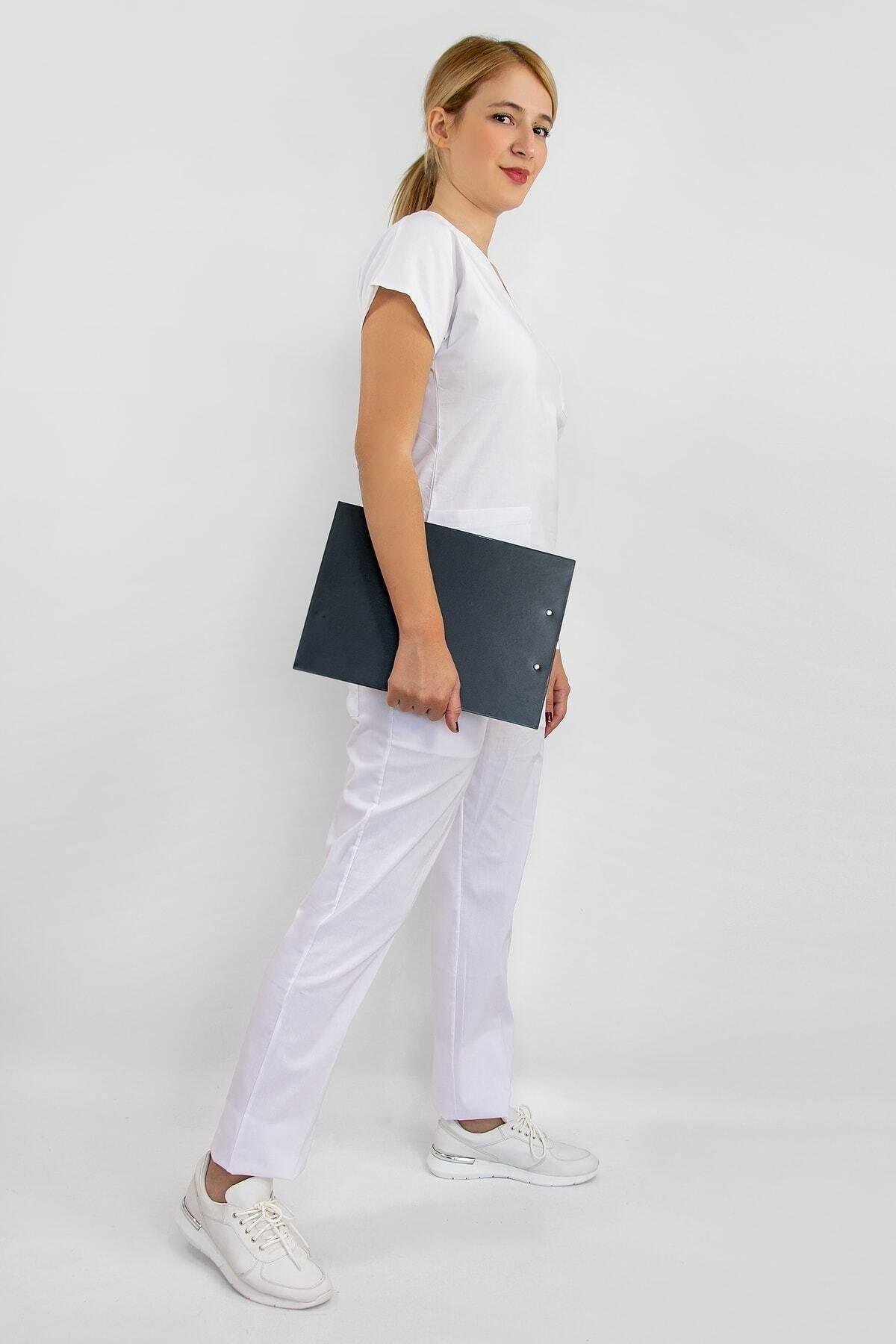 Beyaz Alpaka Alt Üst Takım-Nur Medikal Giyim