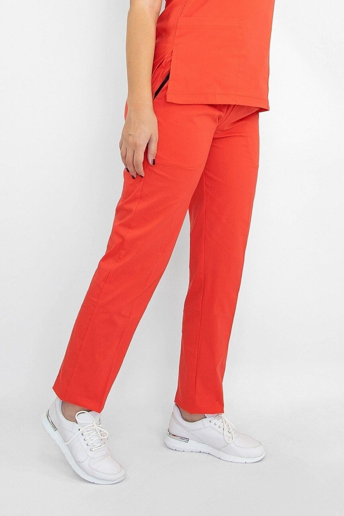 Doktor, Cerrahi Hemşire Forması Mercan Likralı Tek Alt Forma Greys-Nur Medikal Giyim