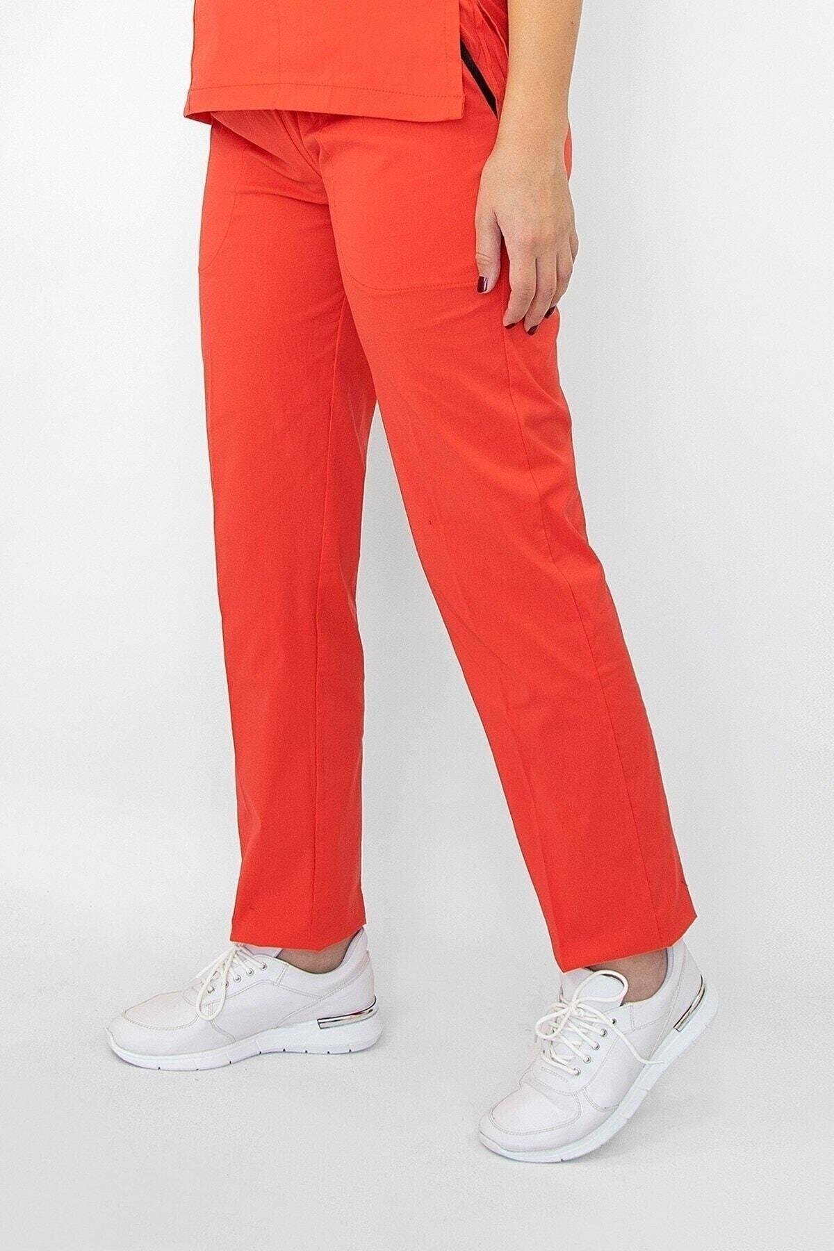 Doktor, Cerrahi Hemşire Forması Mercan Likralı Tek Alt Forma Greys-Nur Medikal Giyim