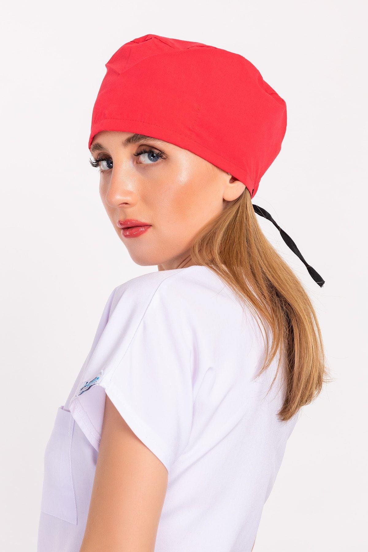 Doktor, Hemşire Bonesi Nar Çiçeği Cerrahi Bone-Nur Medikal Giyim