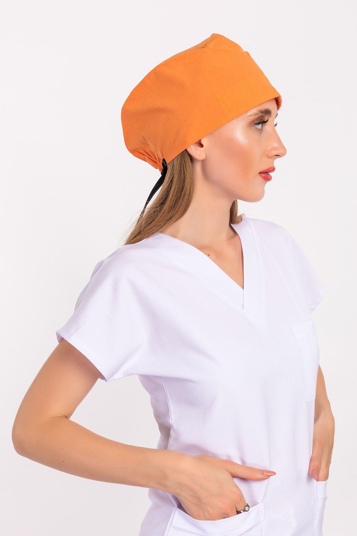 Doktor, Hemşire Bonesi Turuncu Cerrahi Bone-Nur Medikal Giyim